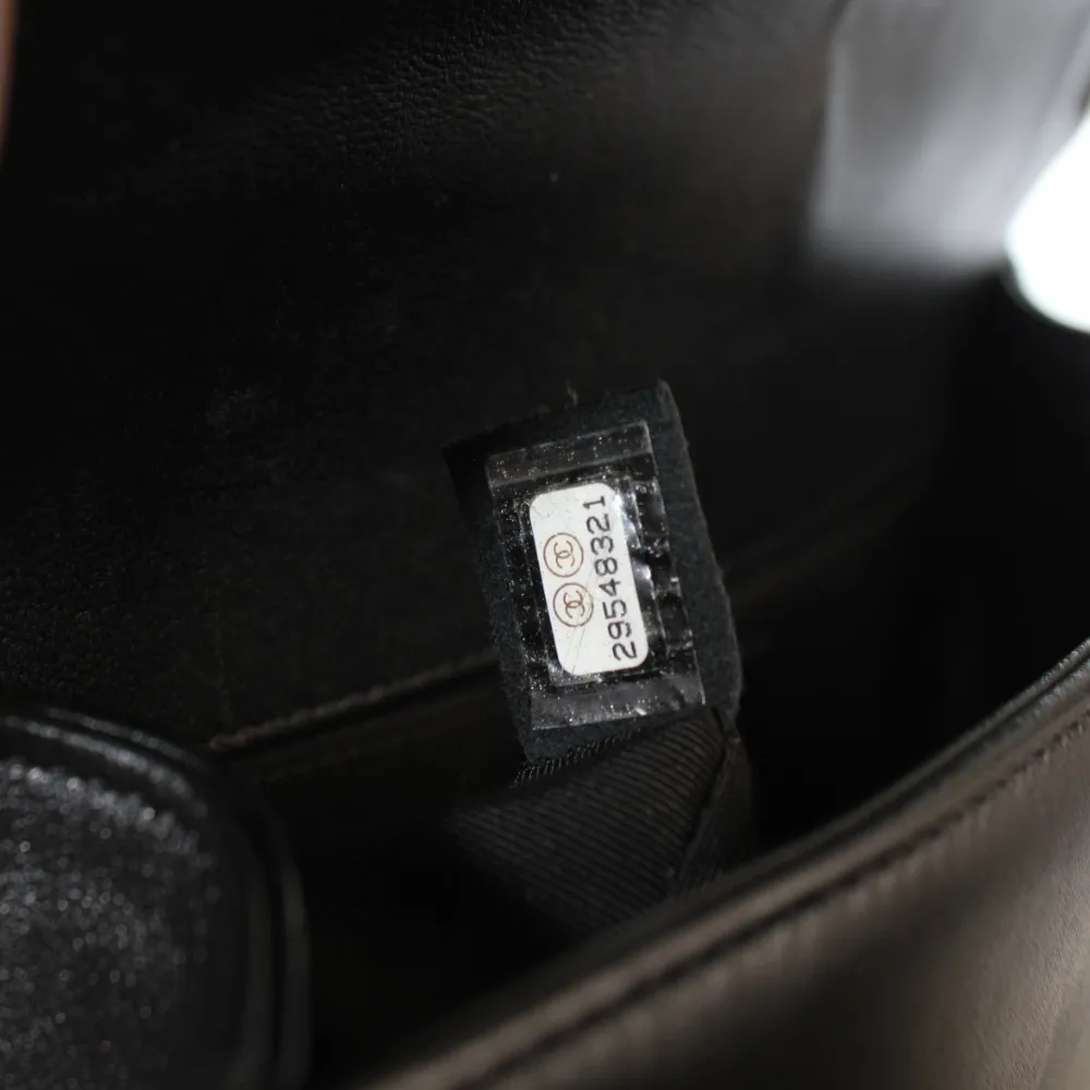 CHANEL Medium Black Lambskin Boy Bag Gold Hardware CHANEL Medium Black Lambskin Boy Bag Gold Hardware