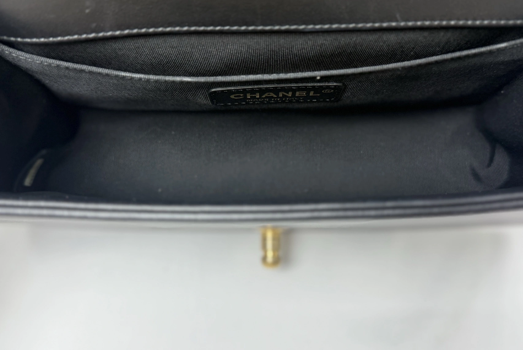 CHANEL Medium Black Lambskin Boy Bag Gold Hardware CHANEL Medium Black Lambskin Boy Bag Gold Hardware