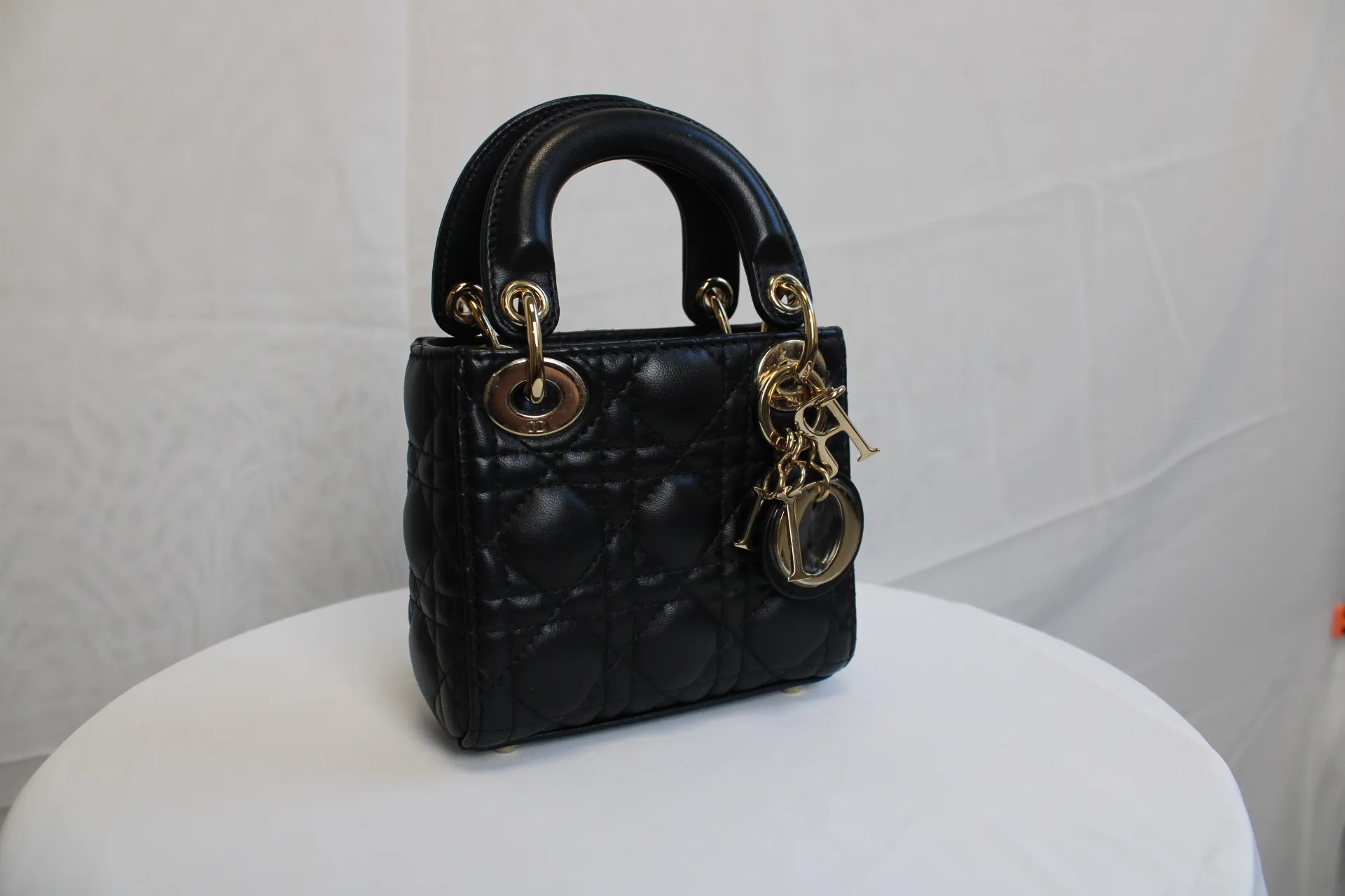 DIOR Lady Dior Micro Bag Black Cannage Lambskin Gold Hardware DIOR Lady Dior Micro Bag Black Cannage Lambskin Gold Hardware