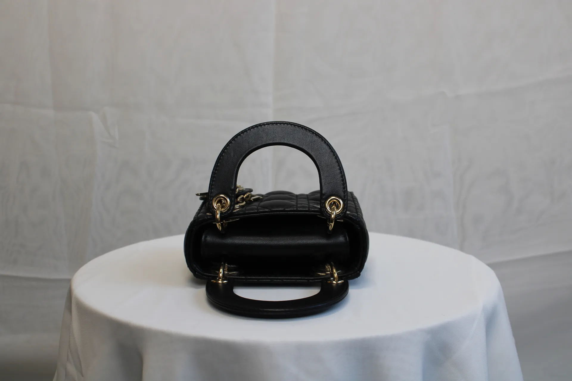 DIOR Lady Dior Micro Bag Black Cannage Lambskin Gold Hardware DIOR Lady Dior Micro Bag Black Cannage Lambskin Gold Hardware
