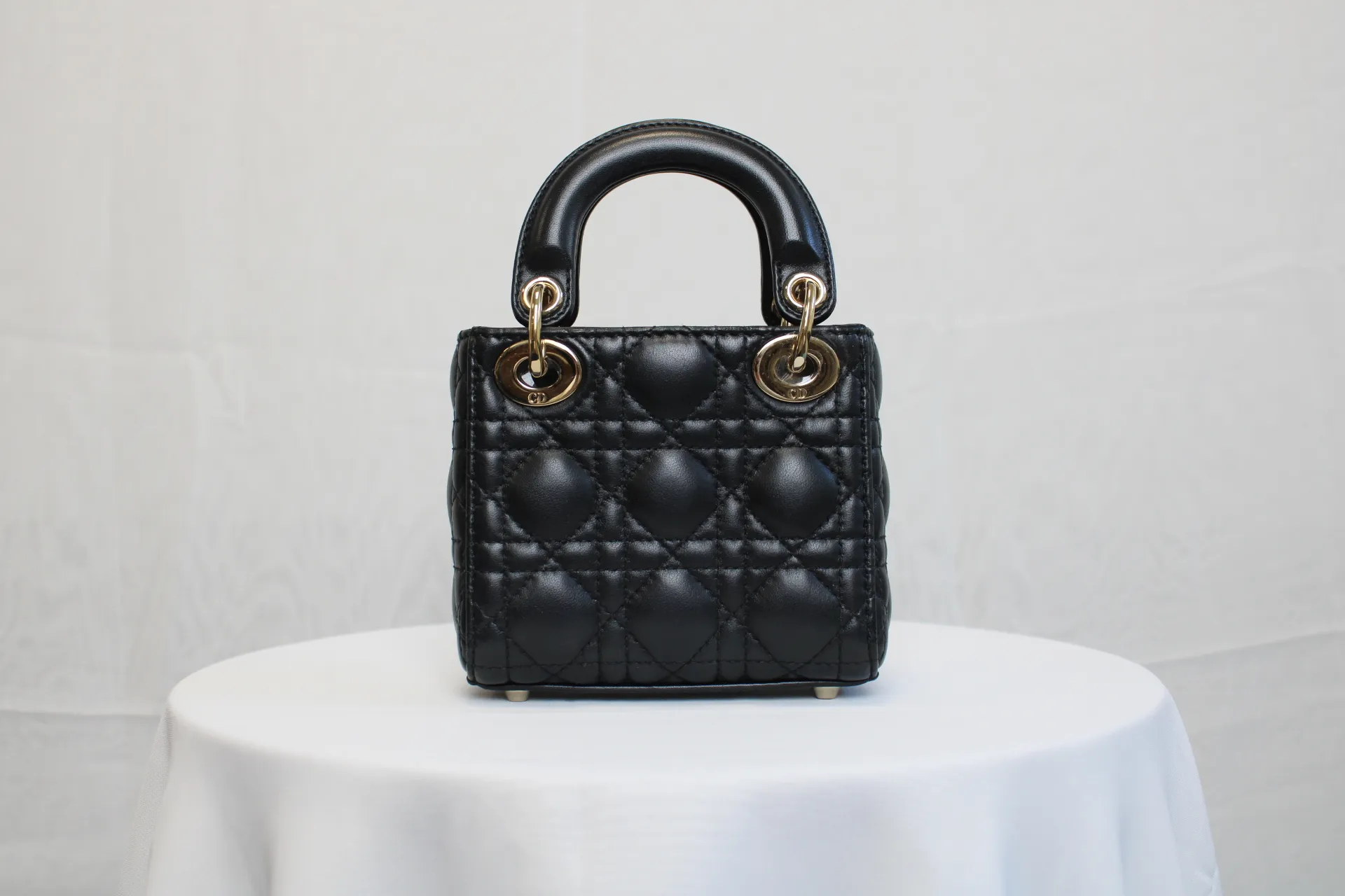 DIOR Lady Dior Micro Bag Black Cannage Lambskin Gold Hardware DIOR Lady Dior Micro Bag Black Cannage Lambskin Gold Hardware