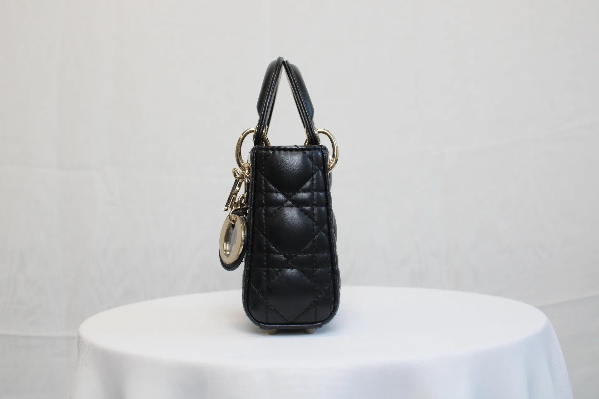 DIOR Lady Dior Micro Bag Black Cannage Lambskin Gold Hardware DIOR Lady Dior Micro Bag Black Cannage Lambskin Gold Hardware