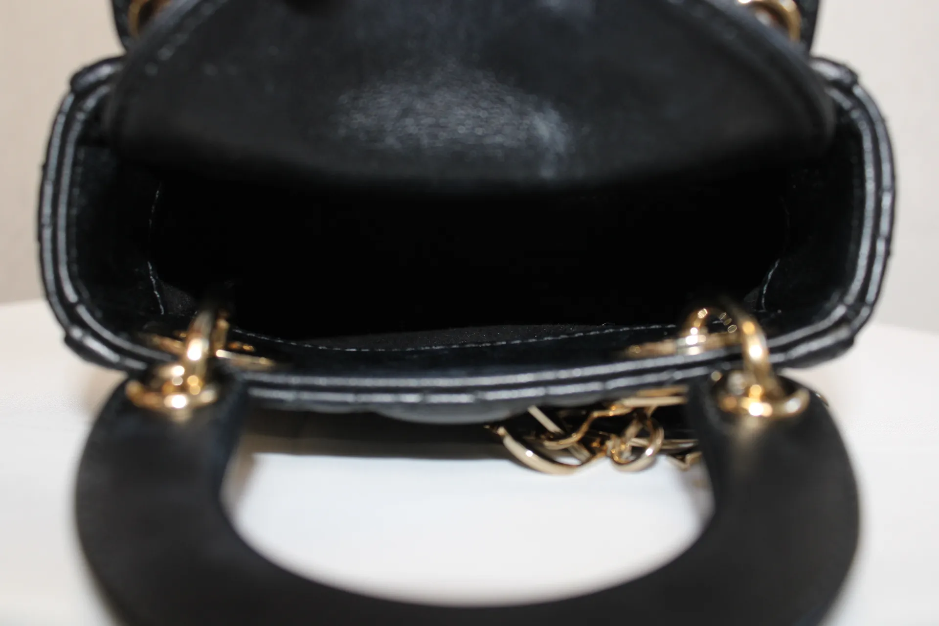 DIOR Lady Dior Micro Bag Black Cannage Lambskin Gold Hardware DIOR Lady Dior Micro Bag Black Cannage Lambskin Gold Hardware