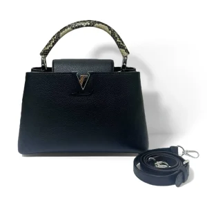 Louis Vuitton Capucines MM Black Leather & Python Top Handle Limited Edition