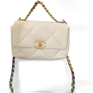 CHANEL 19 Flap White Bag