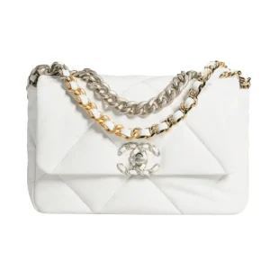 CHANEL 19 Flap White Bag