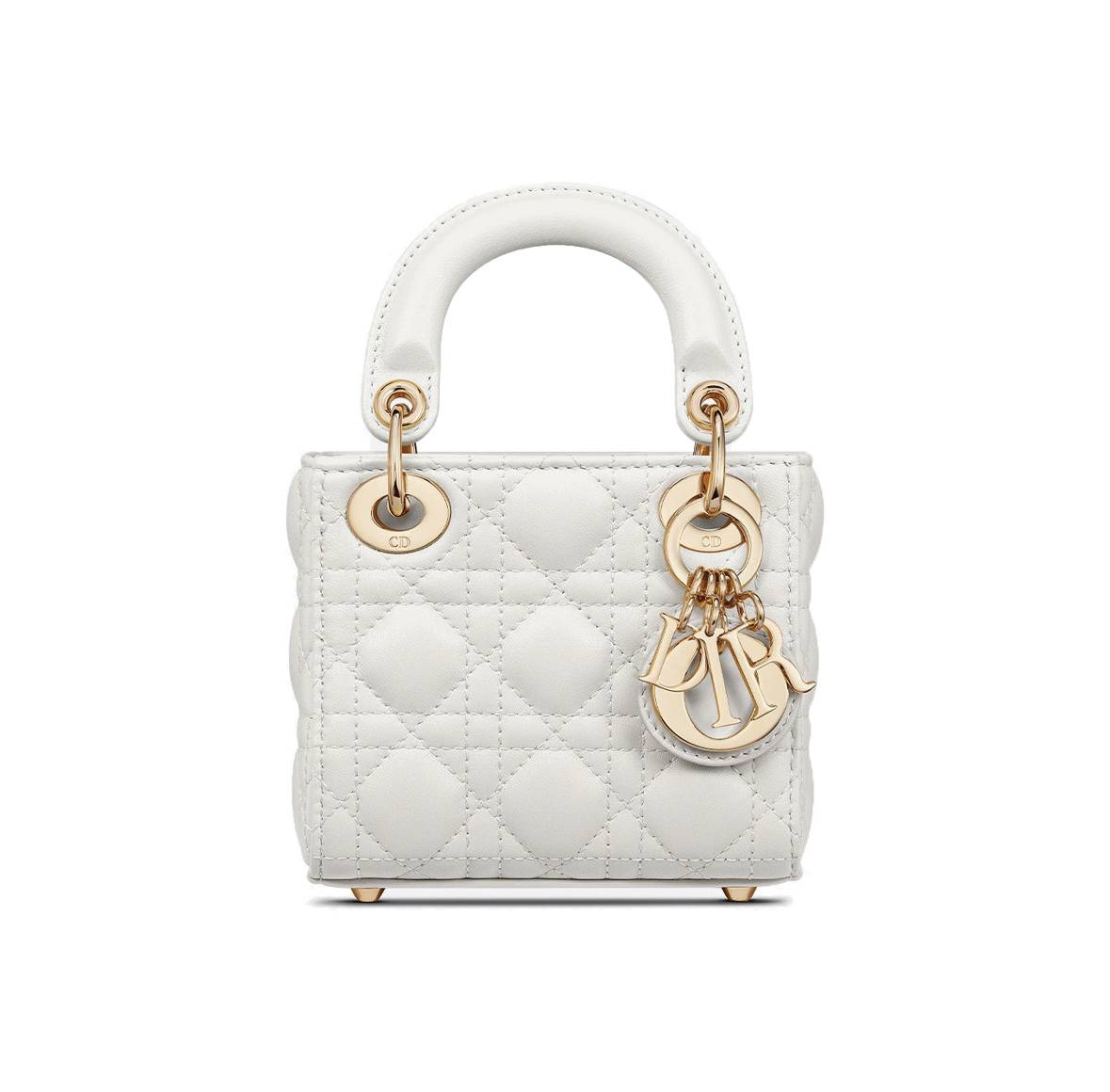 DIOR Mini Lady Dior White Patent Leather Bag Authentic pre-owned