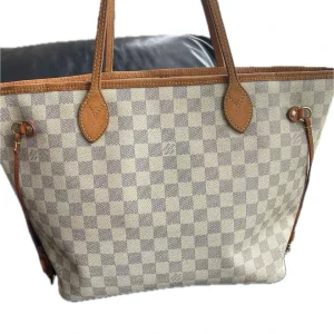 LOUIS VUITTON Neverfull MM Tote Bag Damier Azur Canvas
