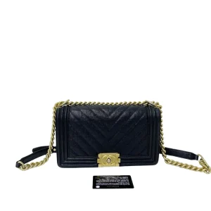 CHANEL Medium Boy Bag Black Caviar Leather