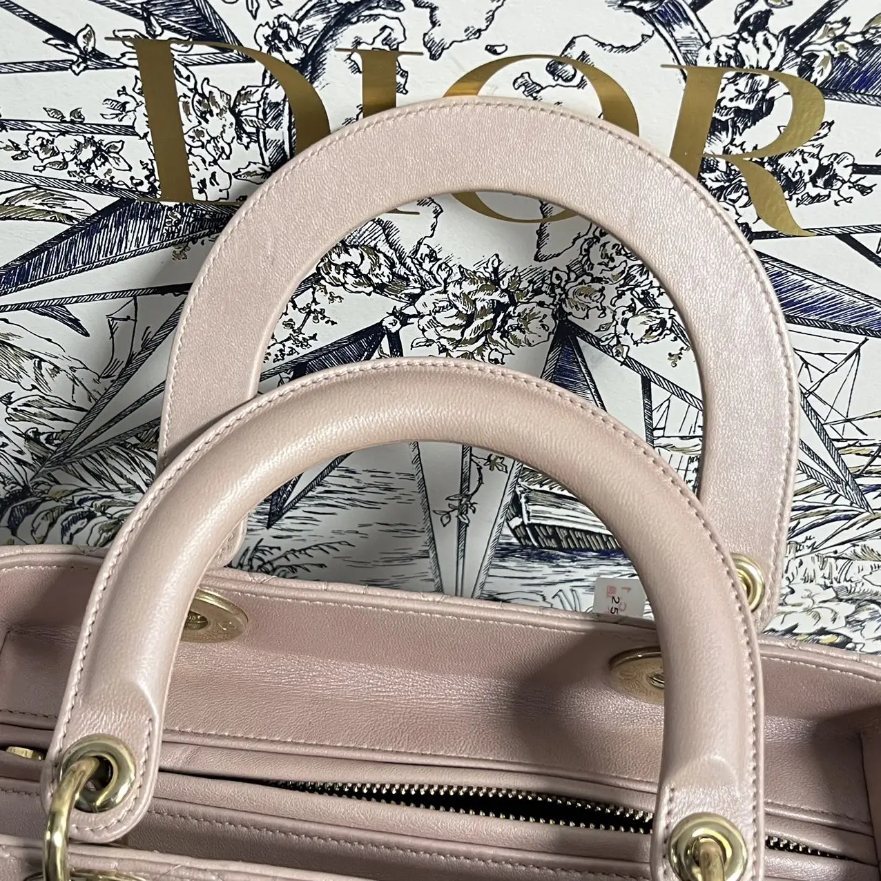 DIOR Pearl Pink Lambskin Medium Lady Dior Bag DIOR Pearl Pink Lambskin Medium Lady Dior Bag