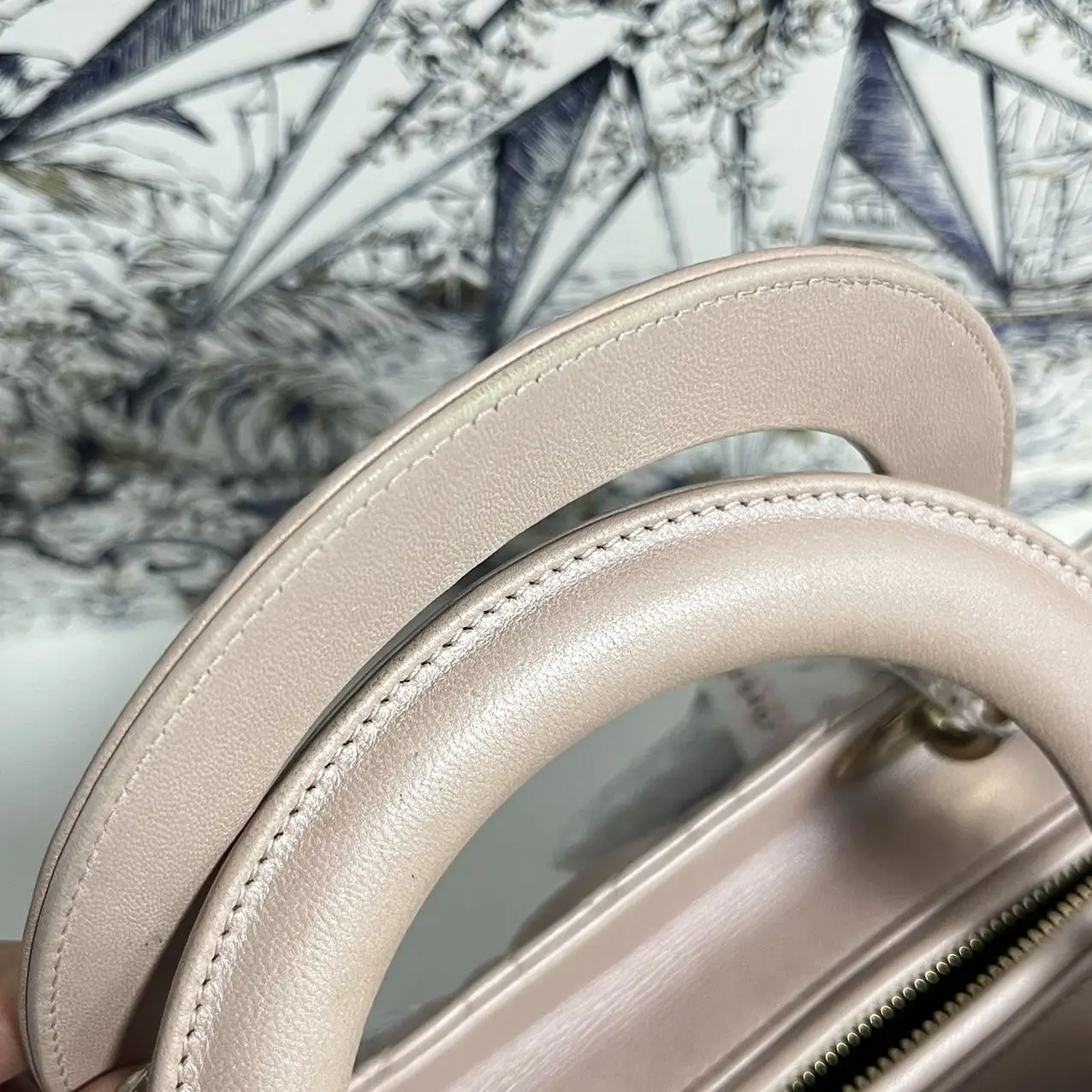 DIOR Pearl Pink Lambskin Medium Lady Dior Bag DIOR Pearl Pink Lambskin Medium Lady Dior Bag