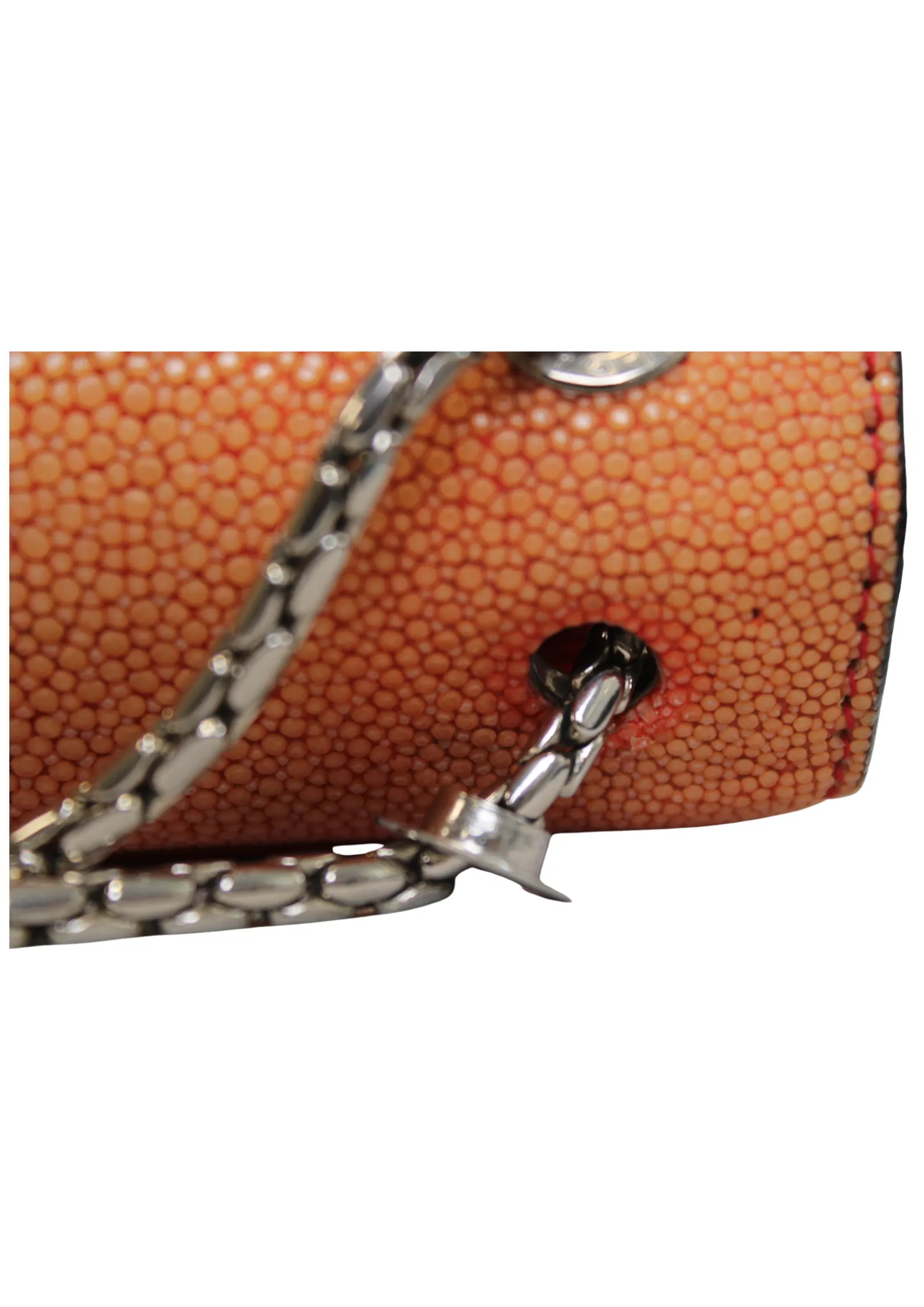 BVLGARI Embellished Orange Stingray Serpenti Shoulder Bag Forever Chain Strap BVLGARI Embellished Orange Stingray Serpenti Shoulder Bag Forever Chain Strap