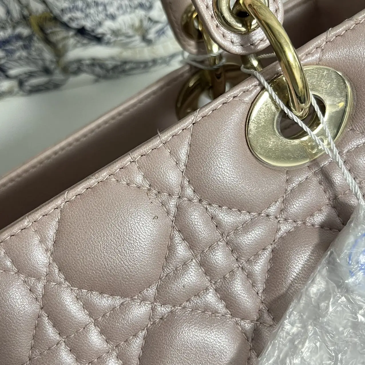 DIOR Pearl Pink Lambskin Medium Lady Dior Bag DIOR Pearl Pink Lambskin Medium Lady Dior Bag