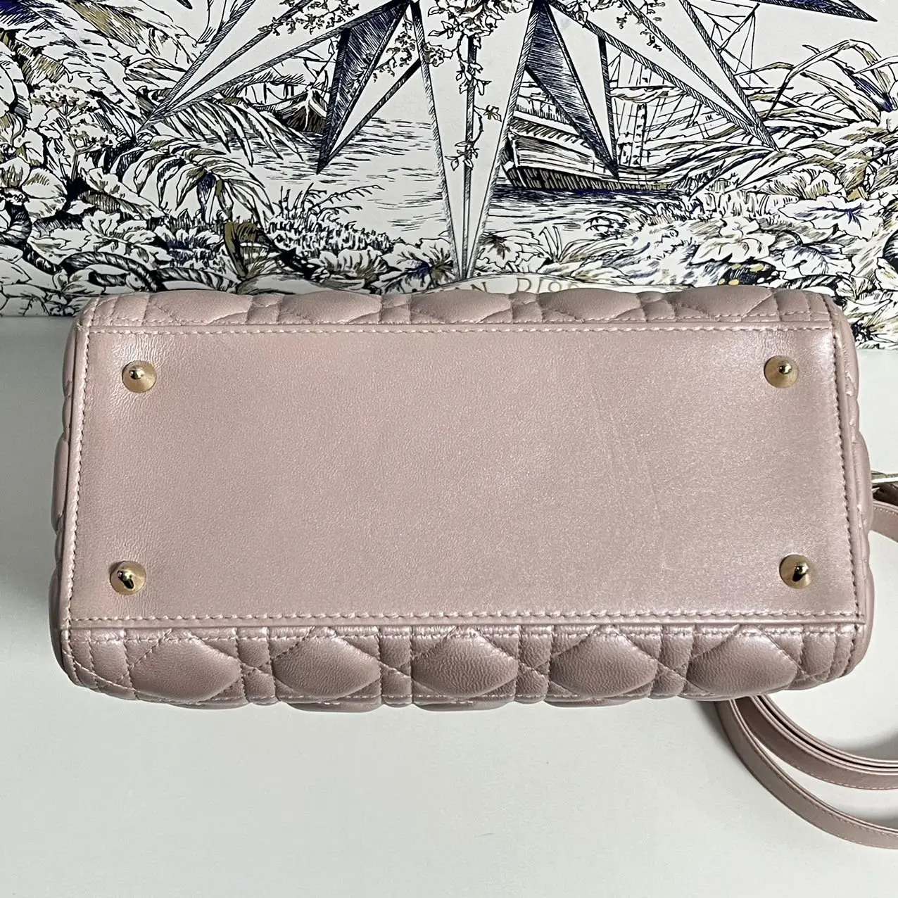 DIOR Pearl Pink Lambskin Medium Lady Dior Bag DIOR Pearl Pink Lambskin Medium Lady Dior Bag