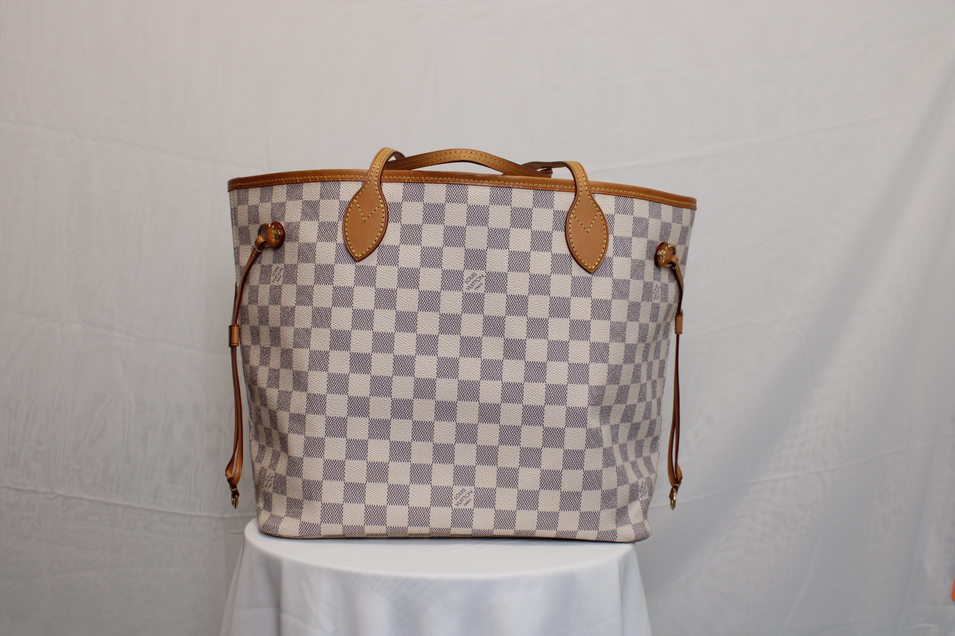 LOUIS VUITTON Neverfull MM Tote Bag Damier Azur Canvas LOUIS VUITTON Neverfull MM Tote Bag Damier Azur Canvas