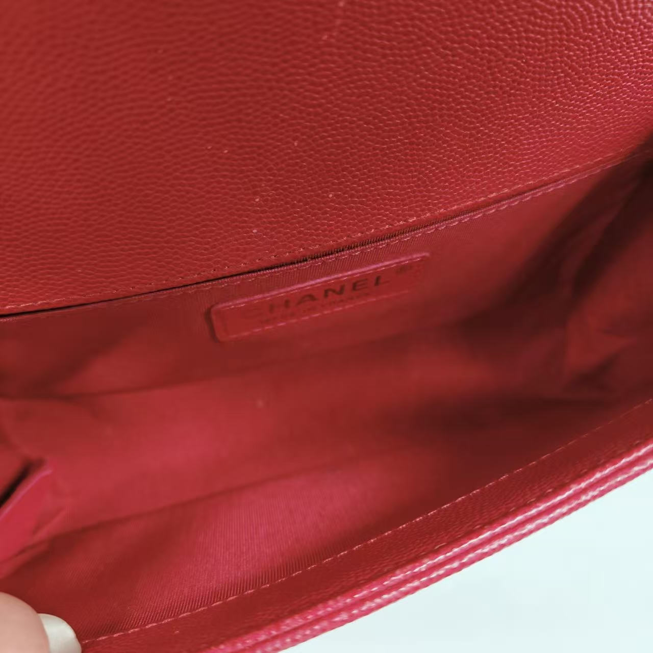 CHANEL Small Boy Bag Red Caviar Leather Gold Hardware CHANEL Small Boy Bag Red Caviar Leather Gold Hardware