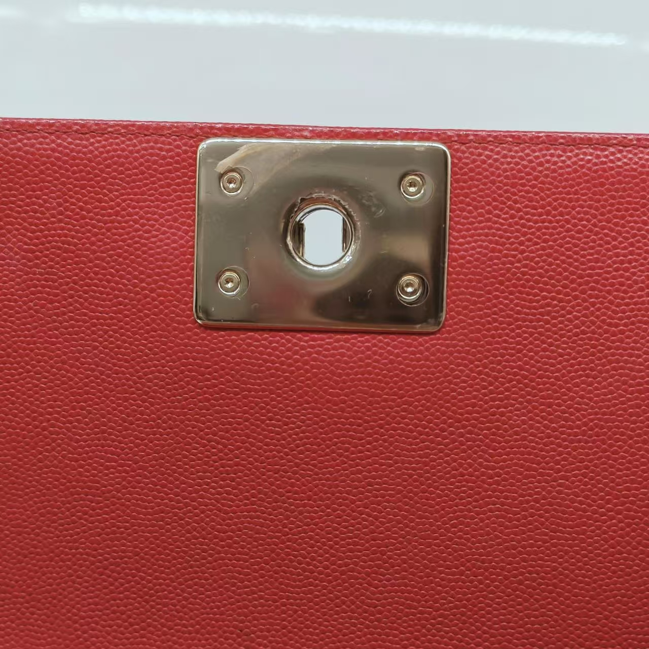 CHANEL Small Boy Bag Red Caviar Leather Gold Hardware CHANEL Small Boy Bag Red Caviar Leather Gold Hardware