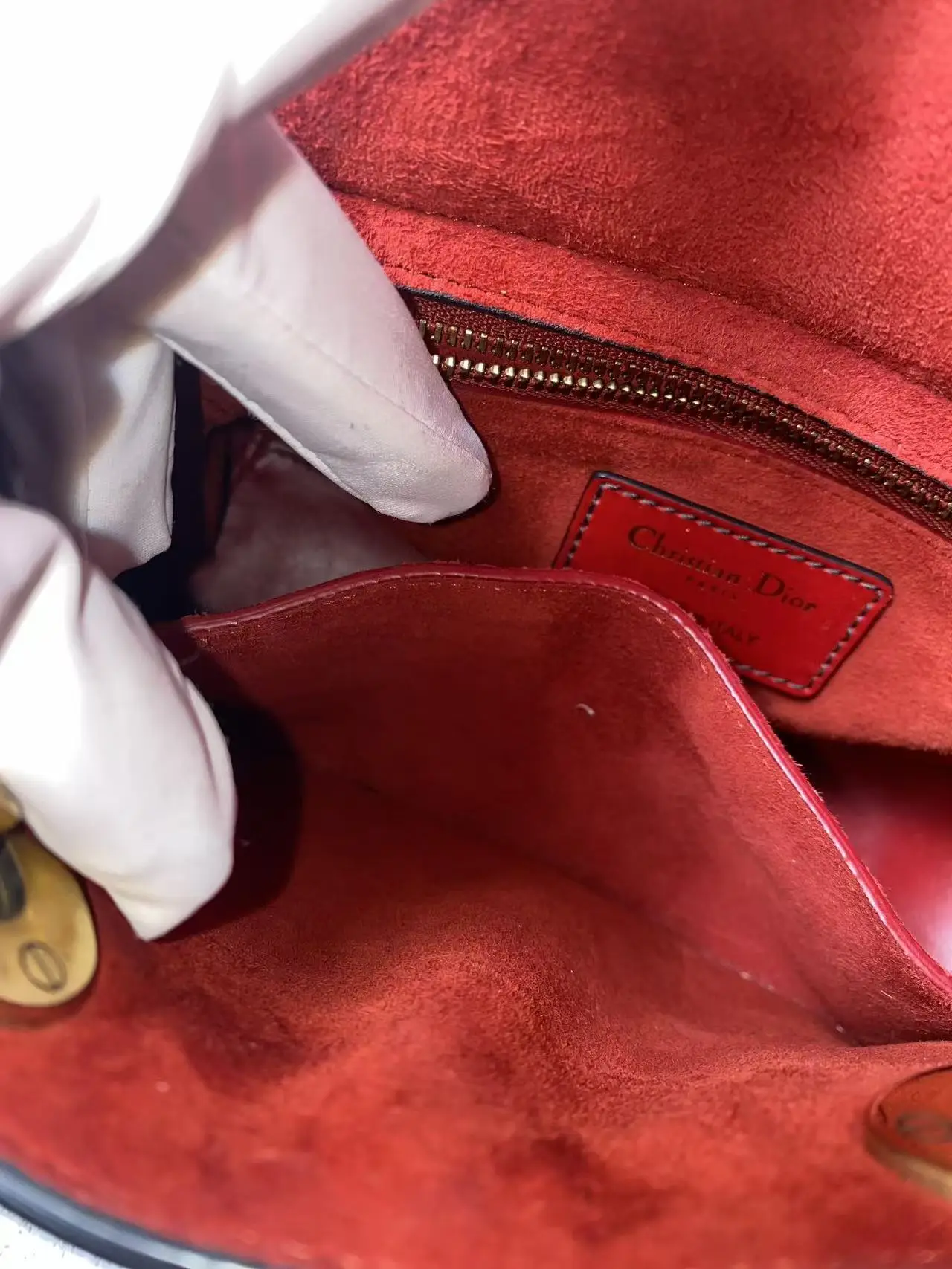 Dior Red Small Lambskin Cannage Studded Supple Lady Dior Dior Red Small Lambskin Cannage Studded Supple Lady Dior