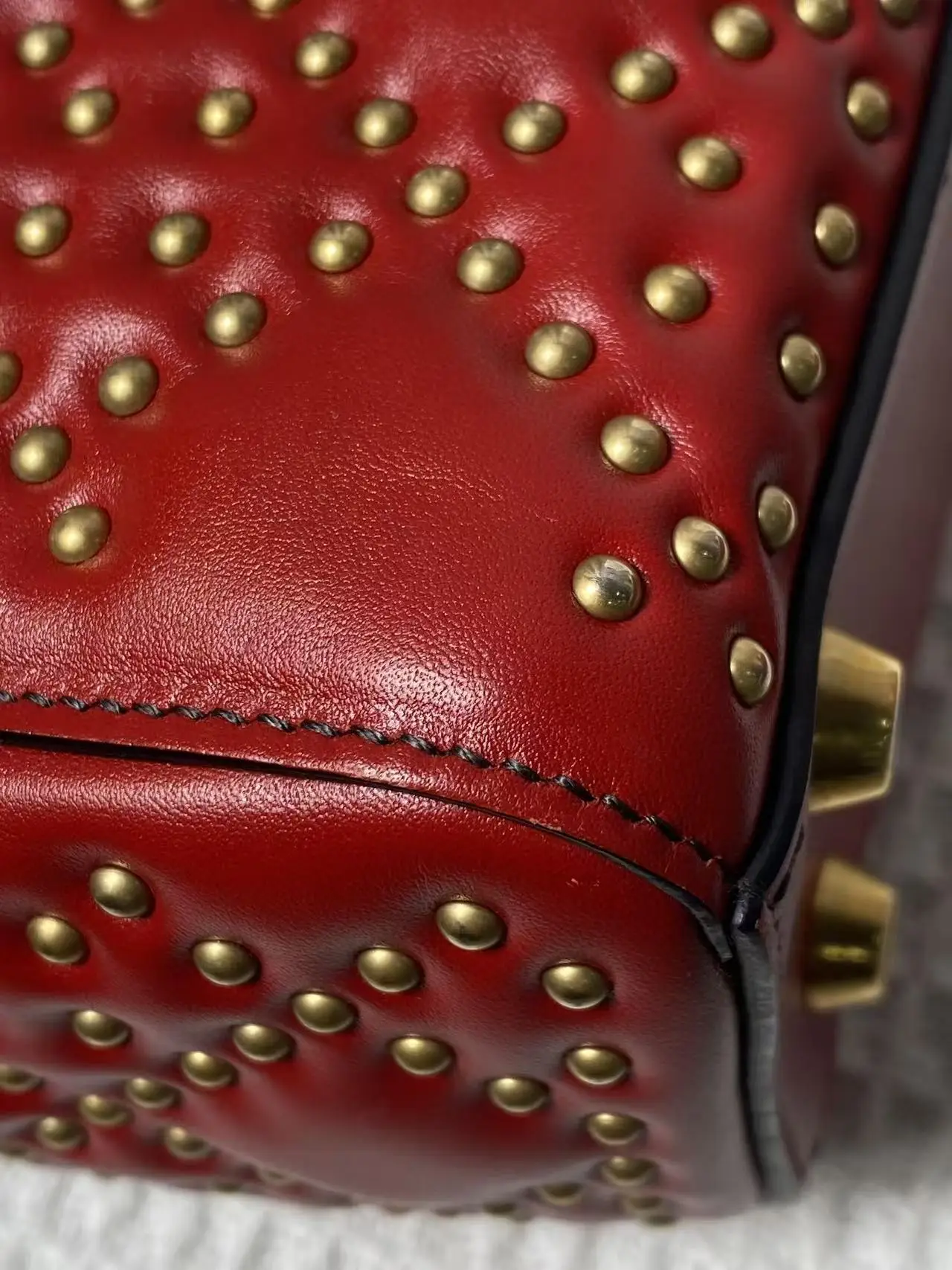 Dior Red Small Lambskin Cannage Studded Supple Lady Dior Dior Red Small Lambskin Cannage Studded Supple Lady Dior