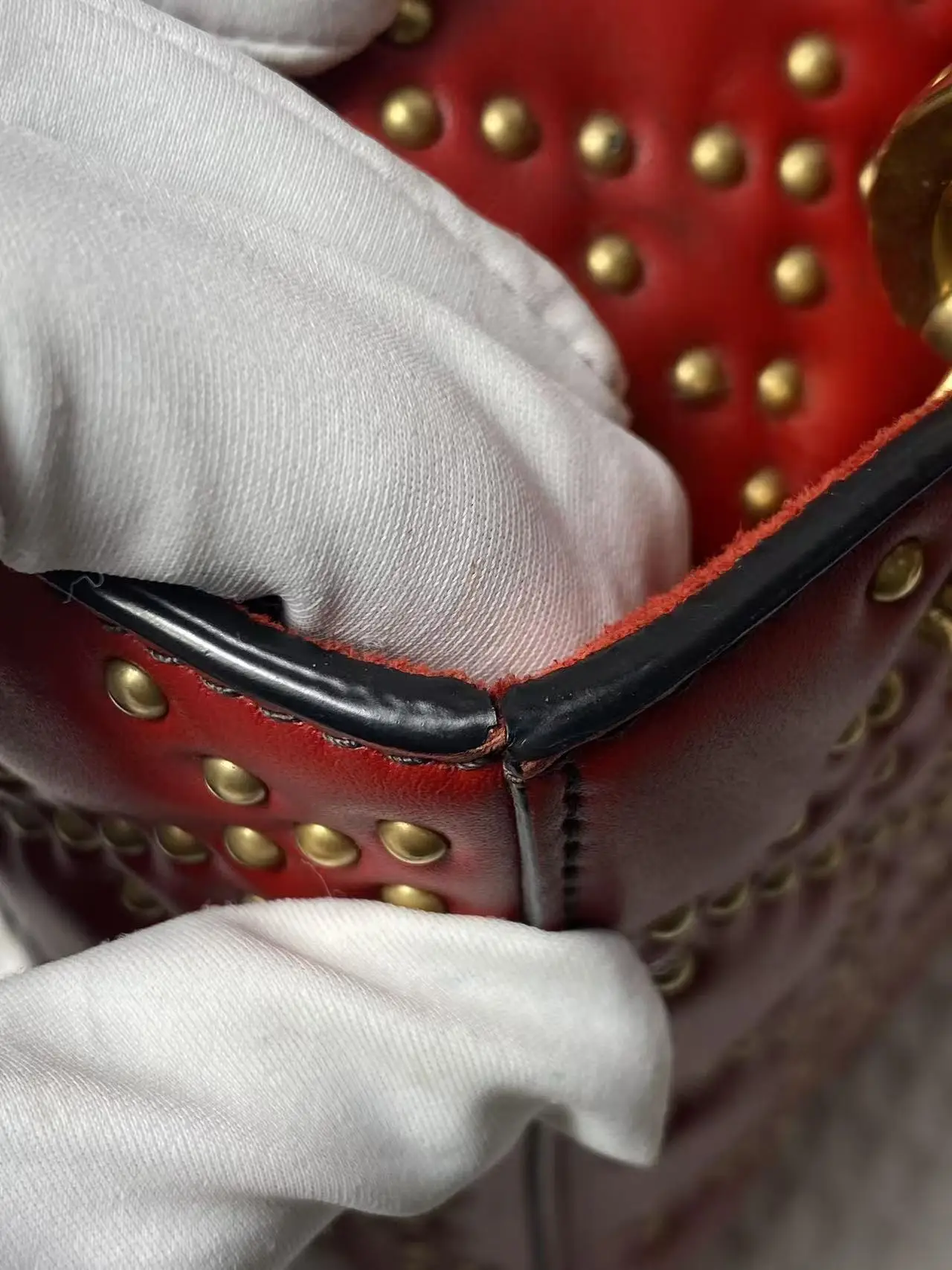 Dior Red Small Lambskin Cannage Studded Supple Lady Dior Dior Red Small Lambskin Cannage Studded Supple Lady Dior