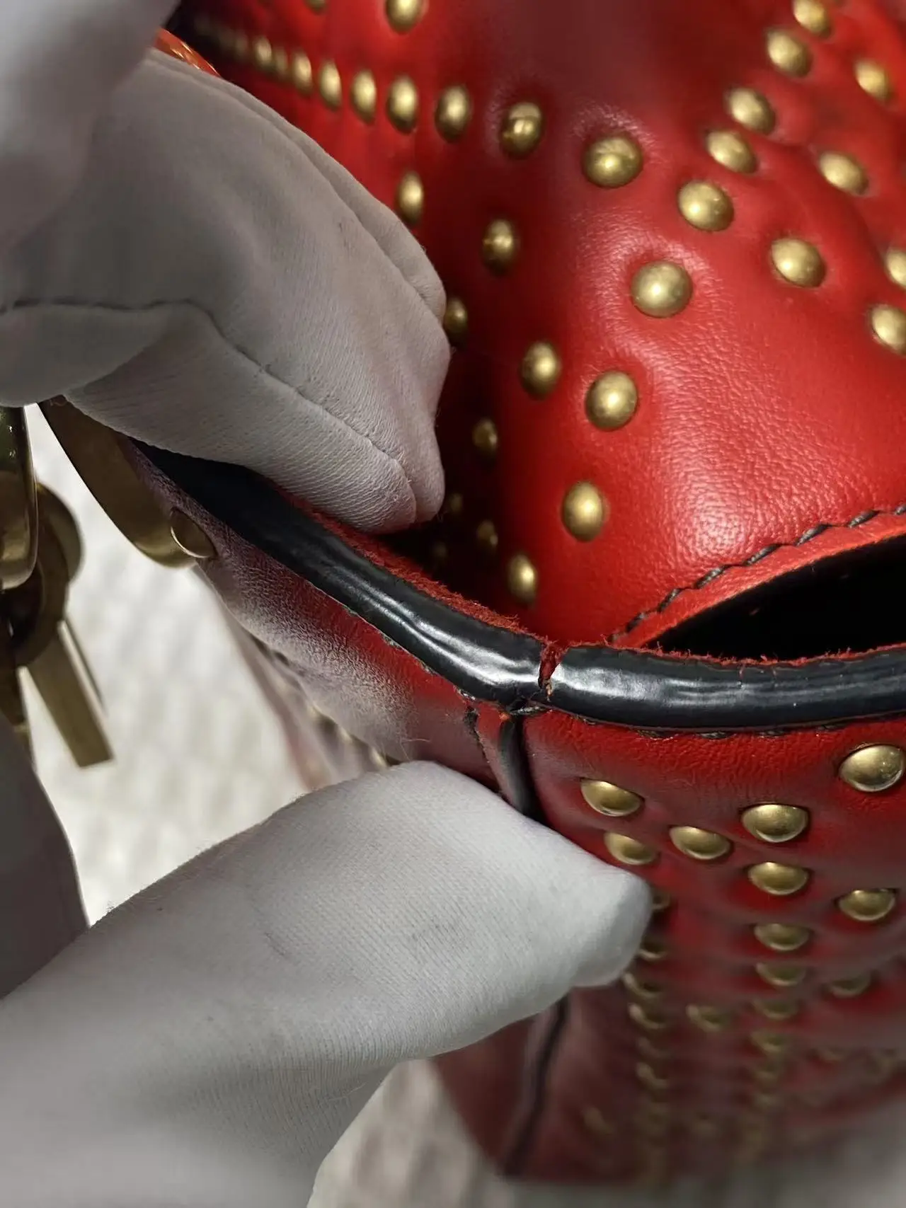 Dior Red Small Lambskin Cannage Studded Supple Lady Dior Dior Red Small Lambskin Cannage Studded Supple Lady Dior