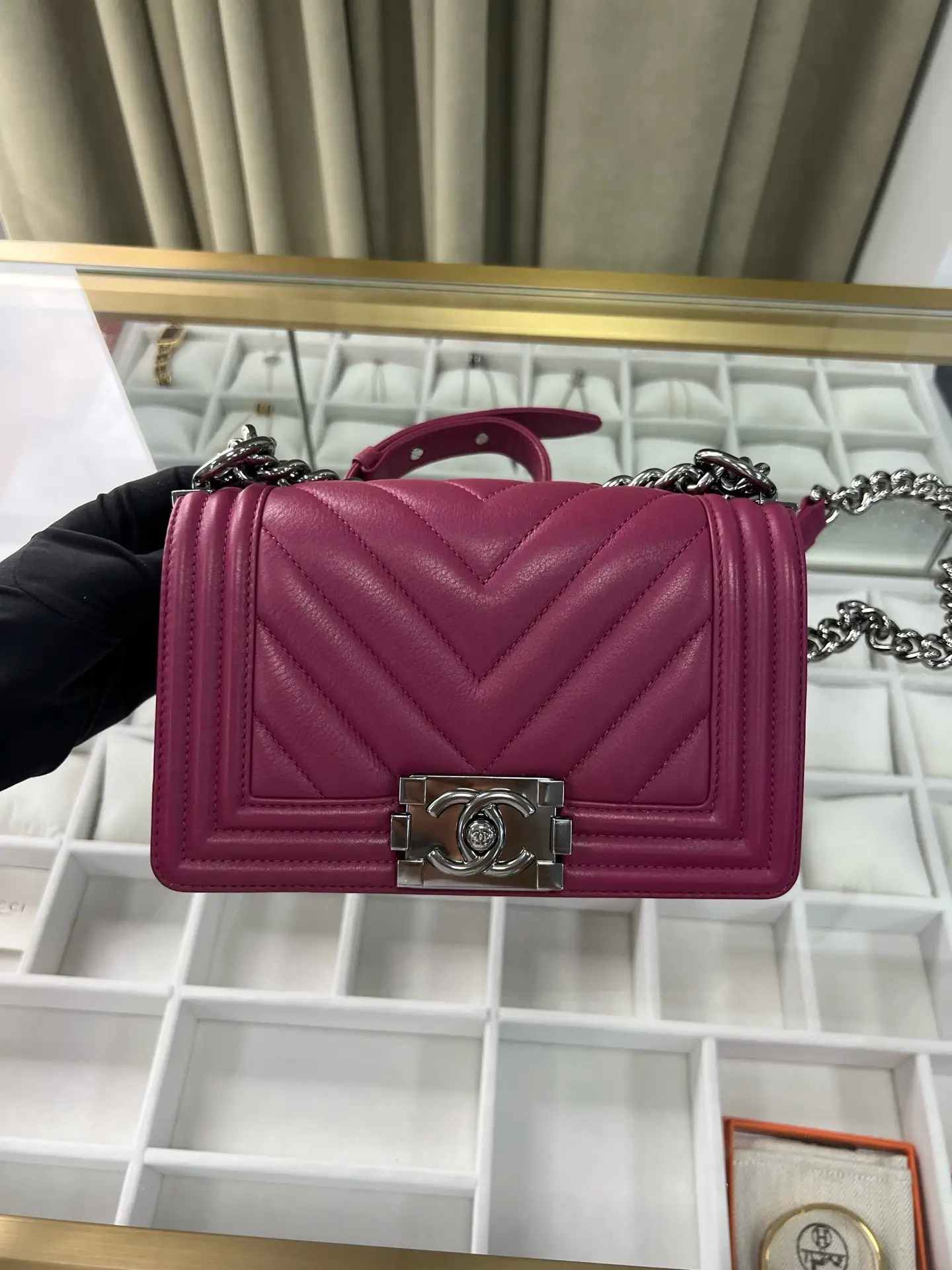 CHANEL Small V-Grain Boy Bag CHANEL Small V-Grain Boy Bag