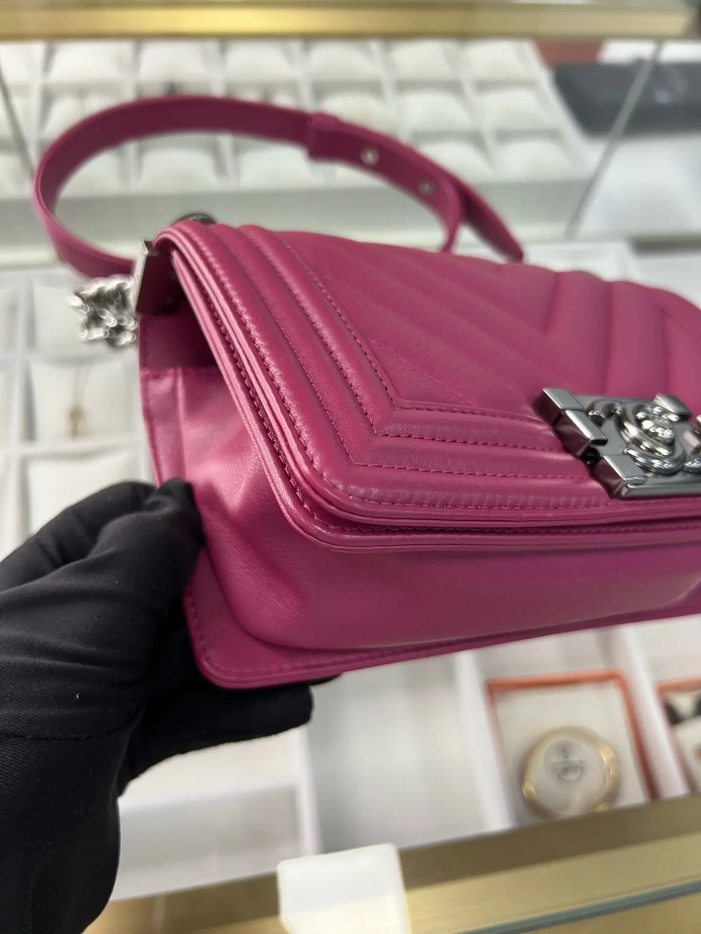 CHANEL Small V-Grain Boy Bag CHANEL Small V-Grain Boy Bag