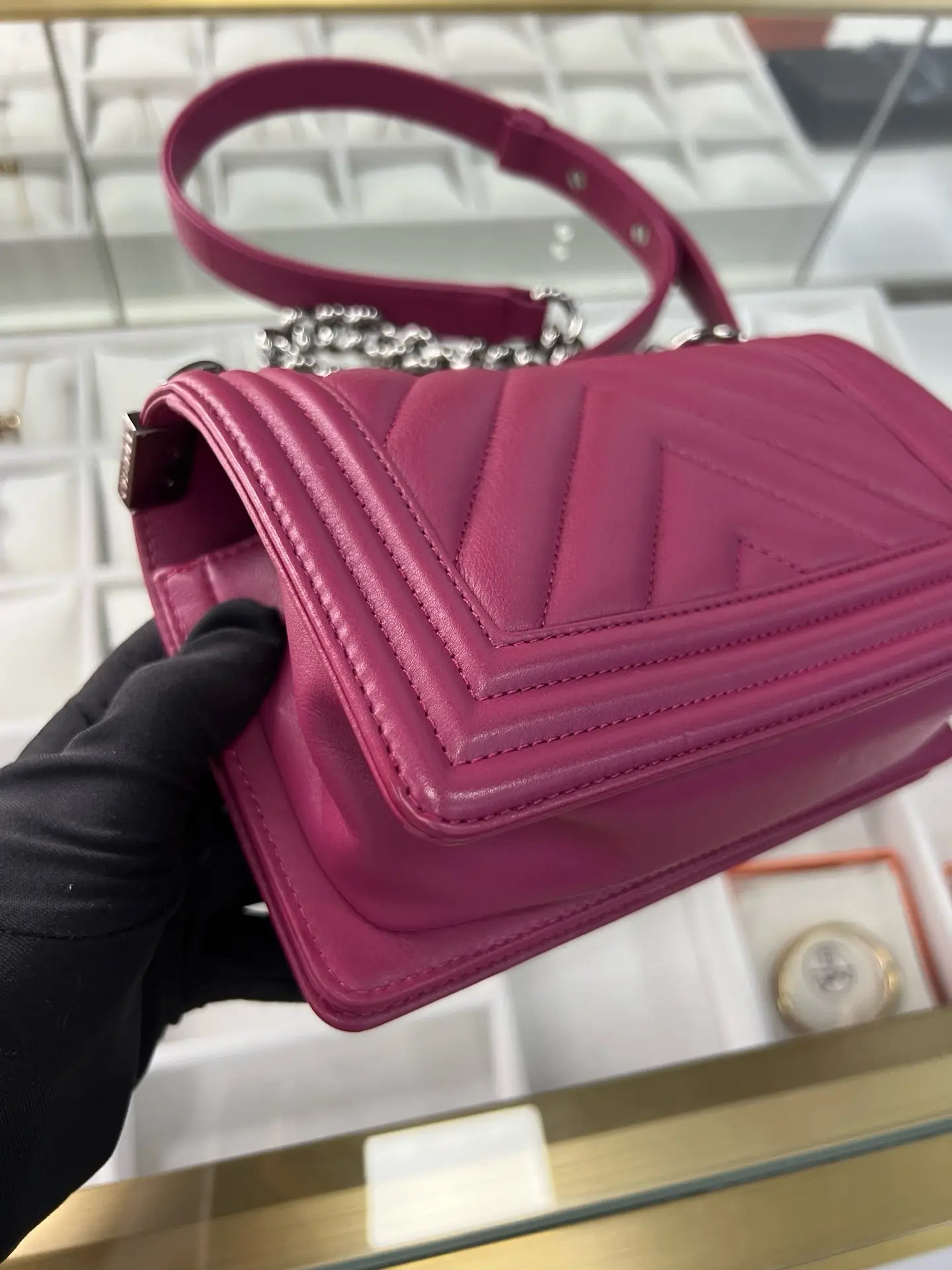 CHANEL Small V-Grain Boy Bag CHANEL Small V-Grain Boy Bag