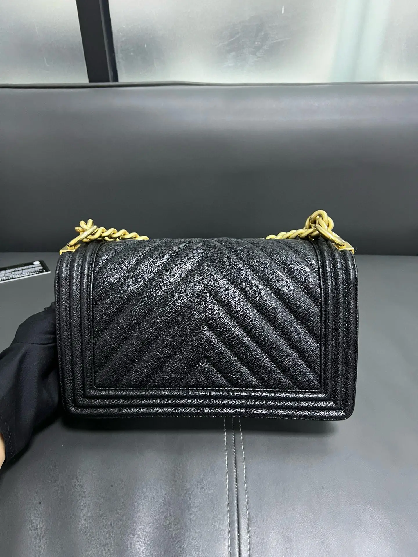 CHANEL Medium Boy Bag Black Caviar Leather CHANEL Medium Boy Bag Black Caviar Leather