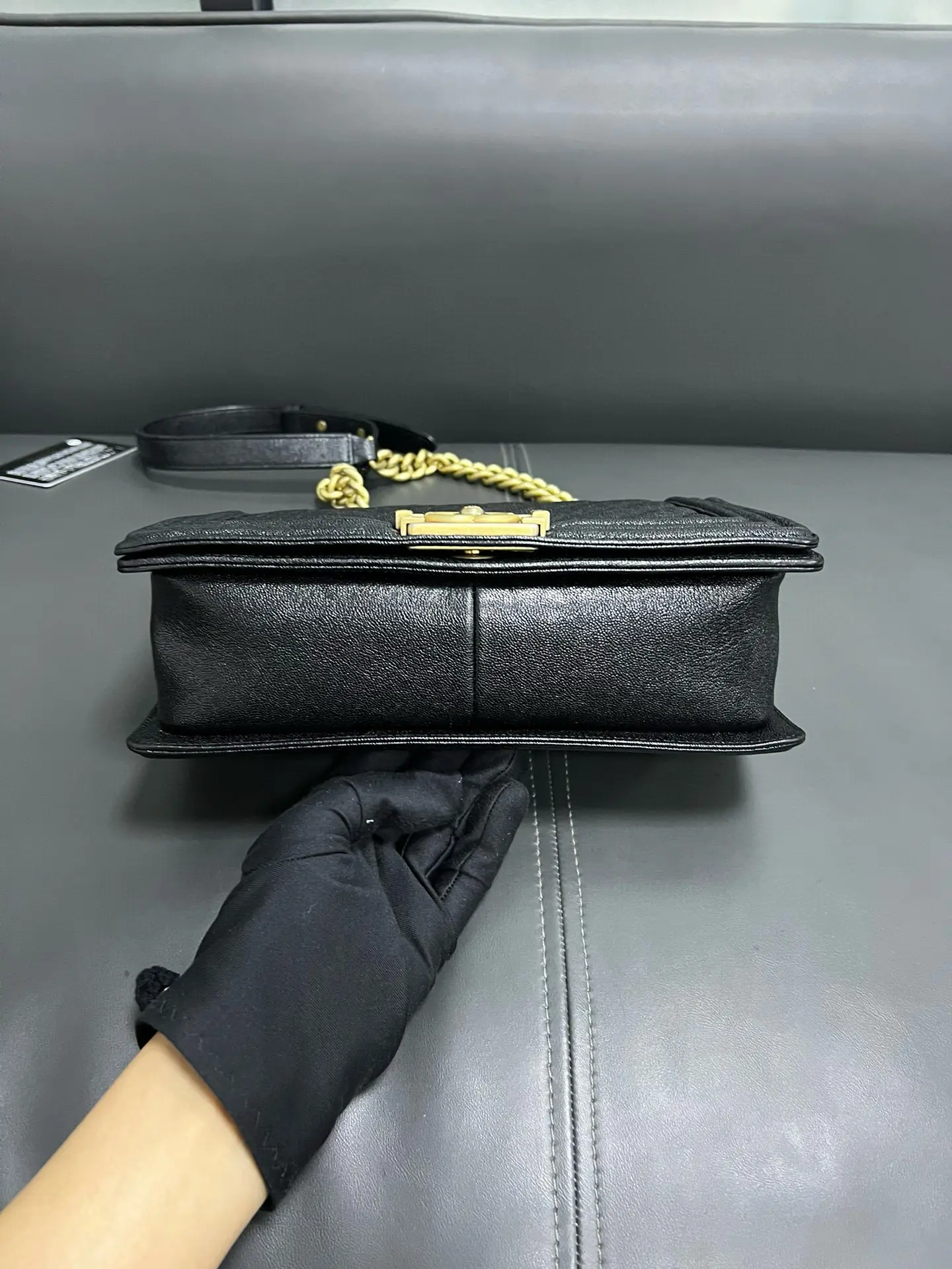 CHANEL Medium Boy Bag Black Caviar Leather CHANEL Medium Boy Bag Black Caviar Leather