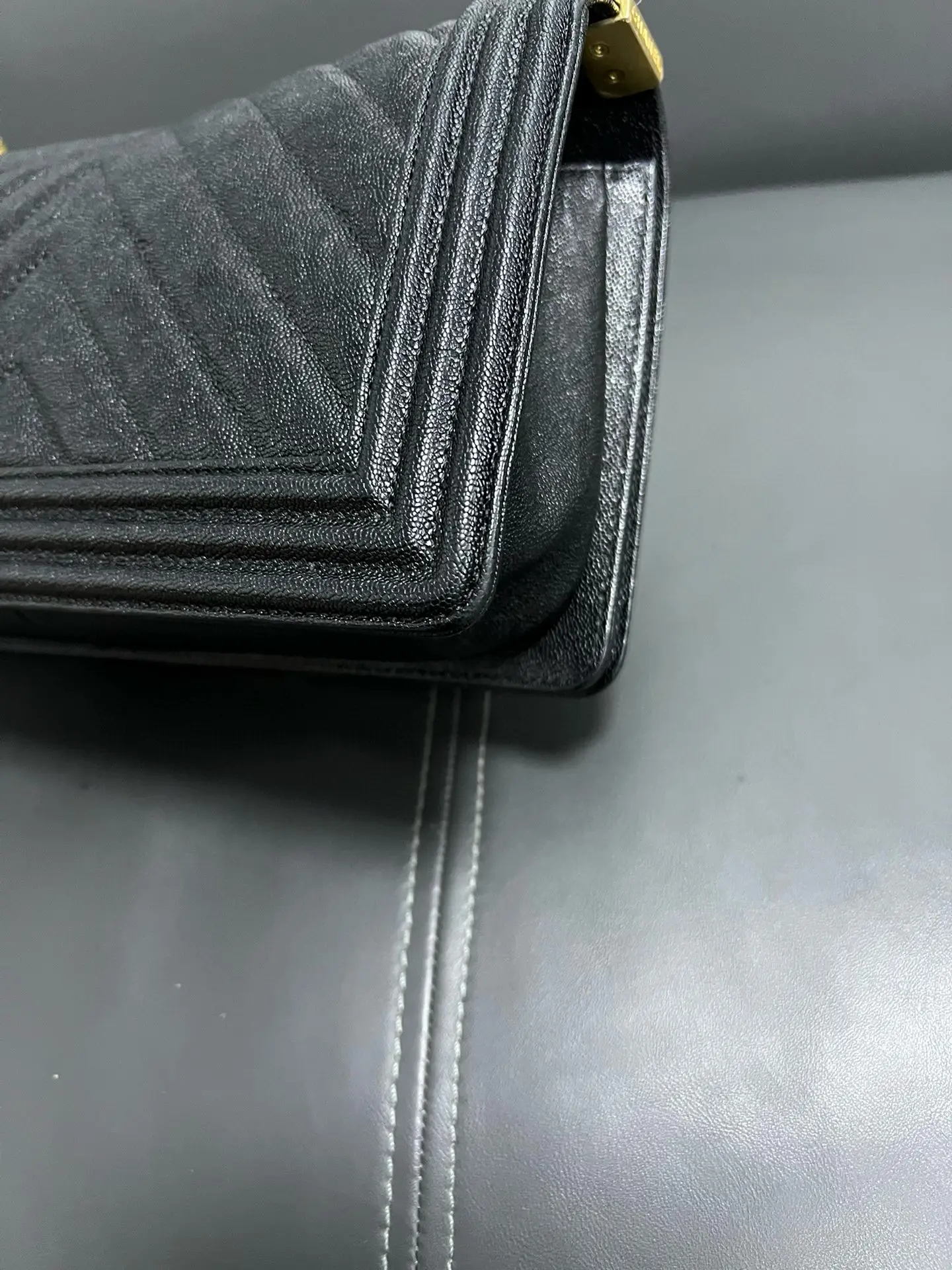 CHANEL Medium Boy Bag Black Caviar Leather CHANEL Medium Boy Bag Black Caviar Leather