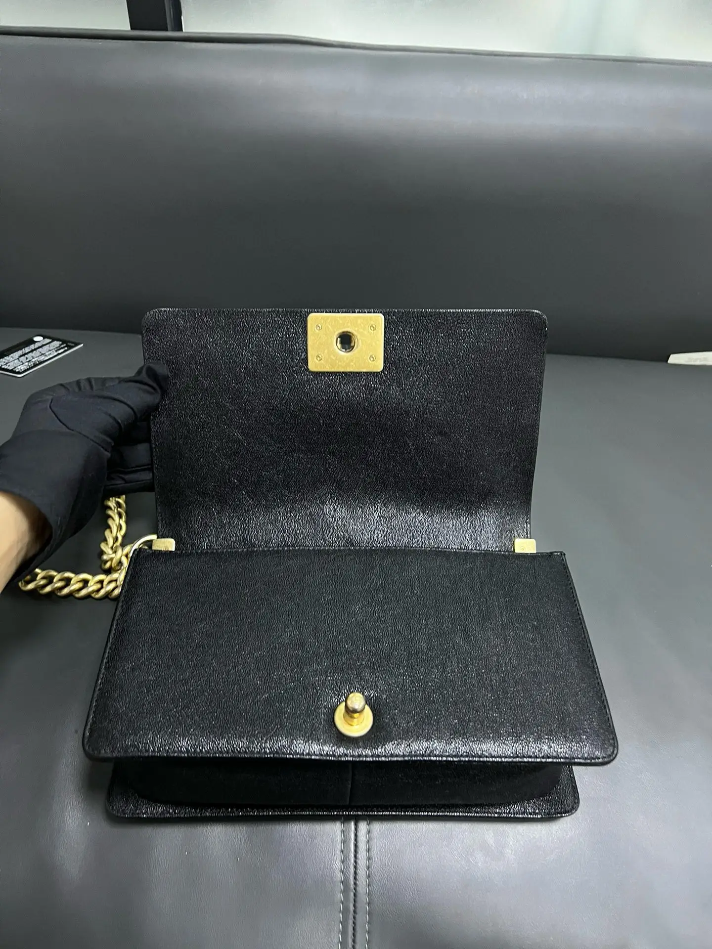 CHANEL Medium Boy Bag Black Caviar Leather CHANEL Medium Boy Bag Black Caviar Leather
