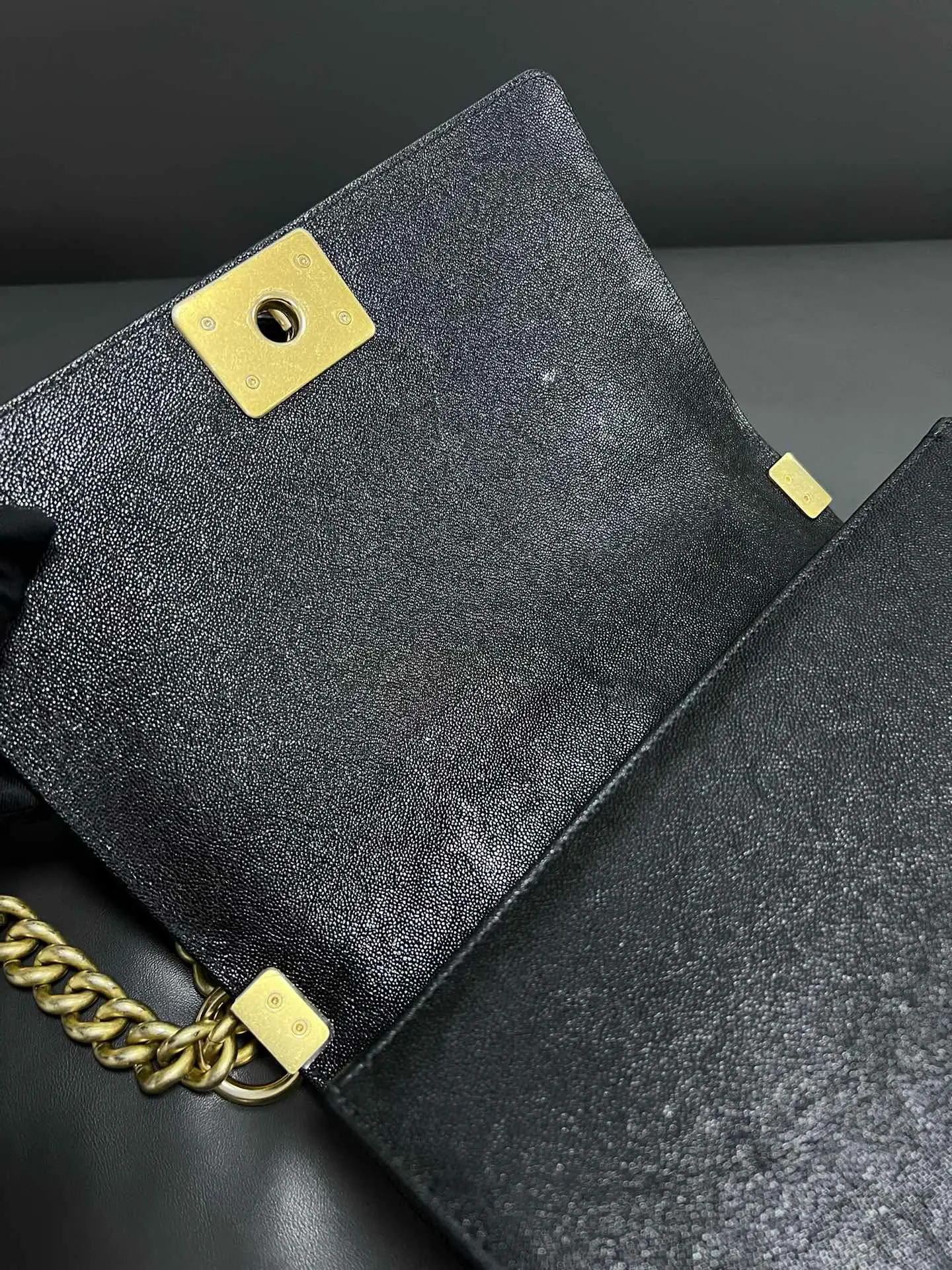 CHANEL Medium Boy Bag Black Caviar Leather CHANEL Medium Boy Bag Black Caviar Leather