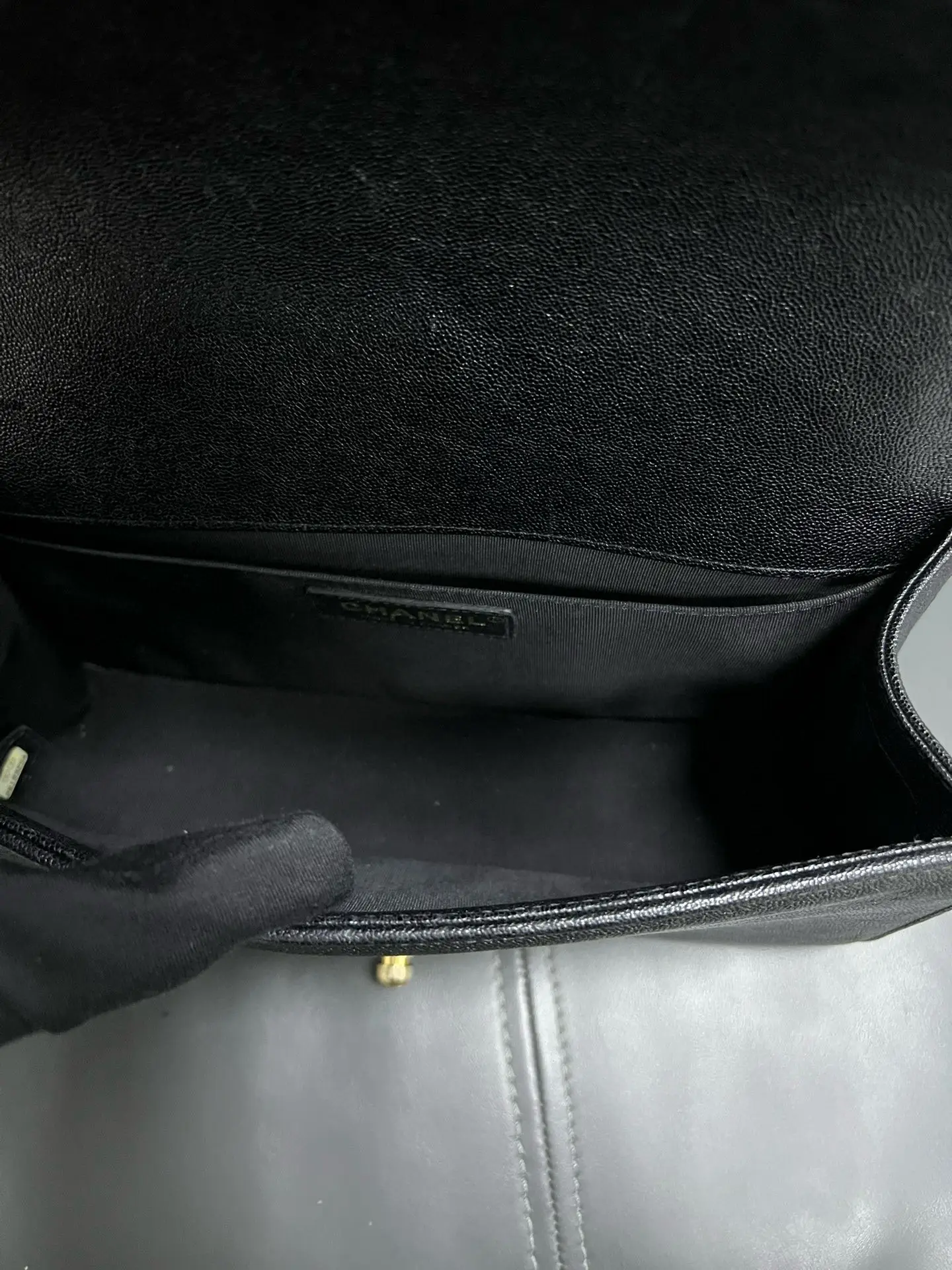 CHANEL Medium Boy Bag Black Caviar Leather CHANEL Medium Boy Bag Black Caviar Leather