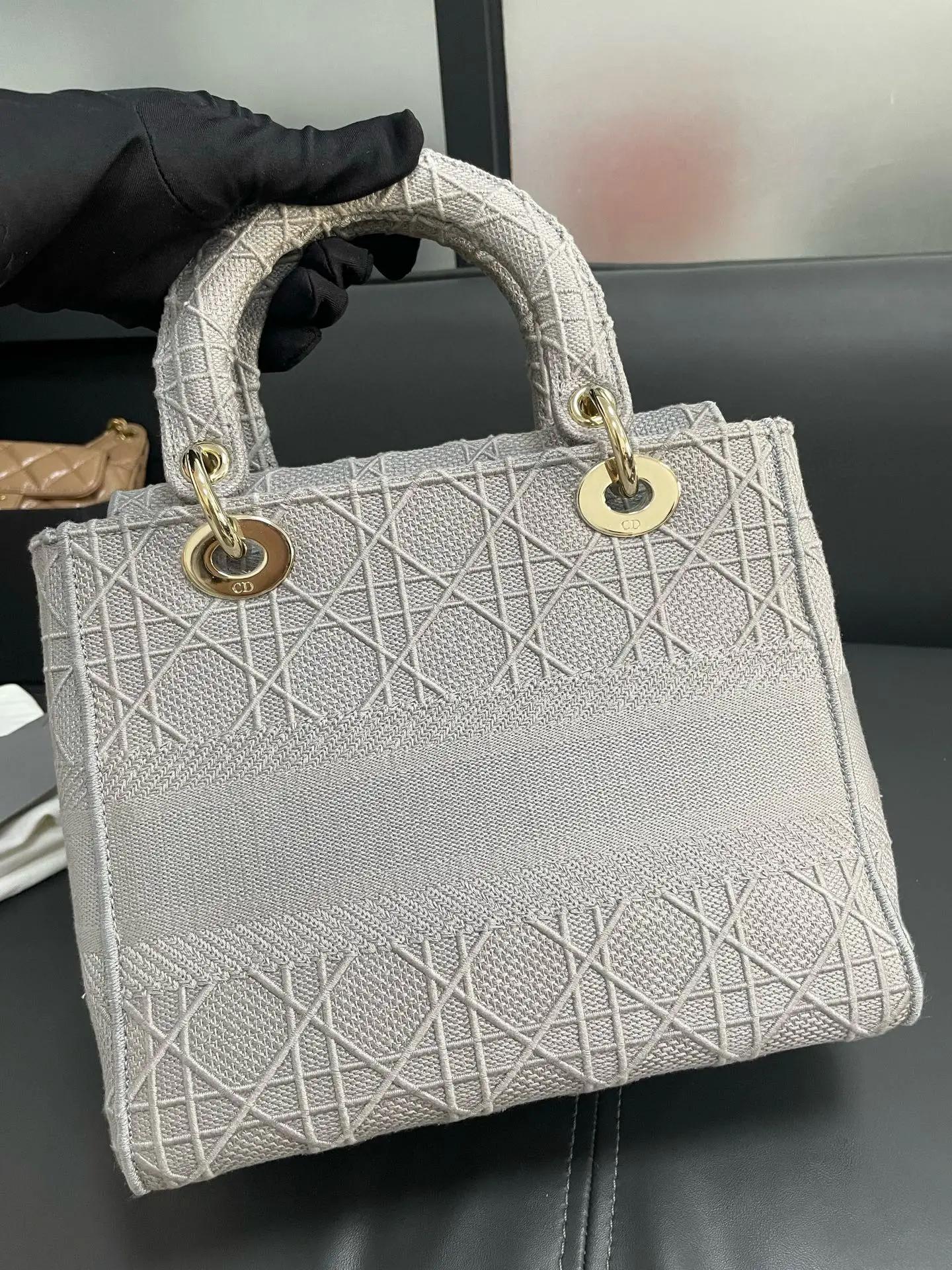 Dior Gray Medium Cannage Lady D-Lite Grey Dior Gray Medium Cannage Lady D-Lite Grey