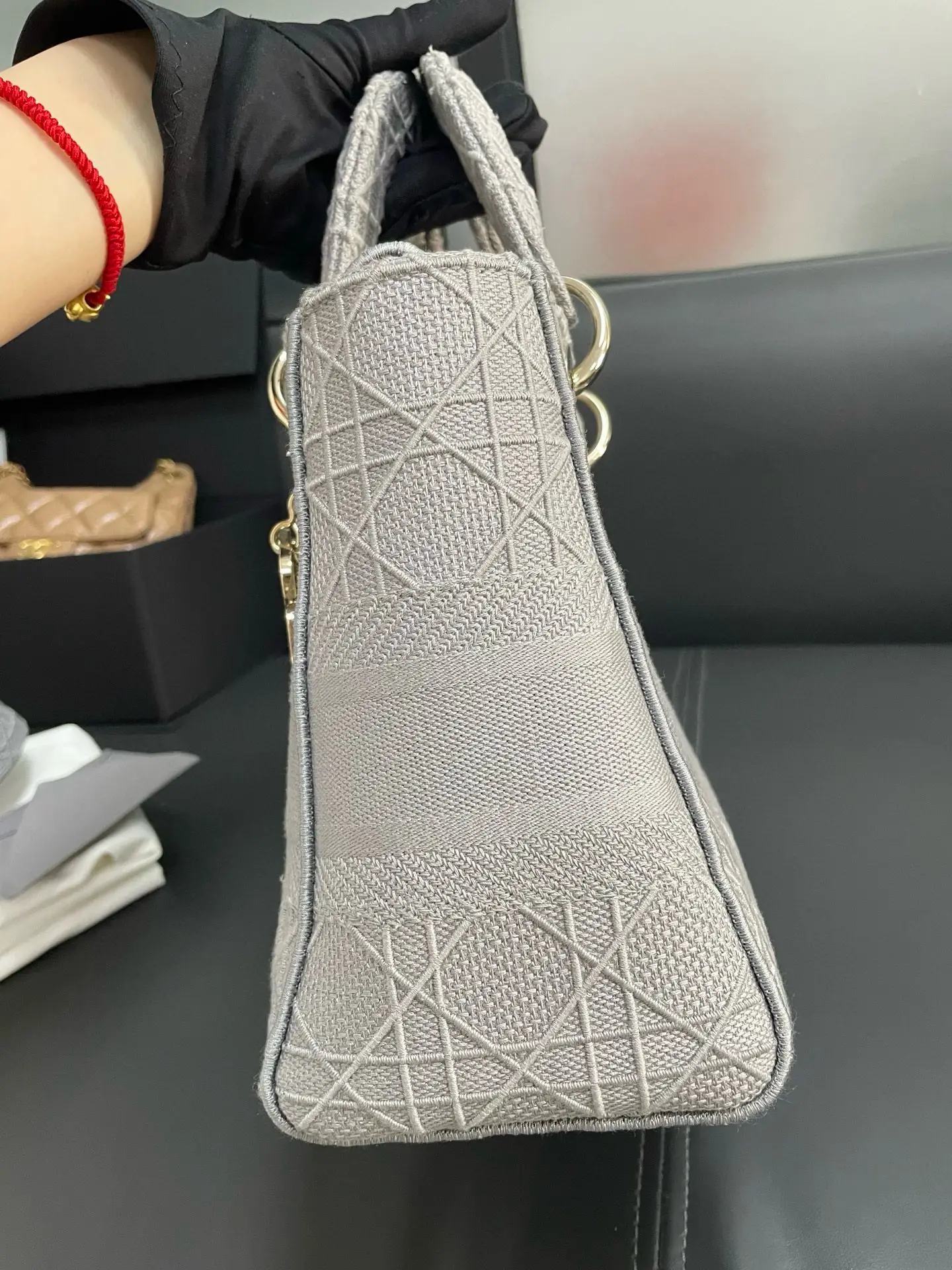 Dior Gray Medium Cannage Lady D-Lite Grey Dior Gray Medium Cannage Lady D-Lite Grey