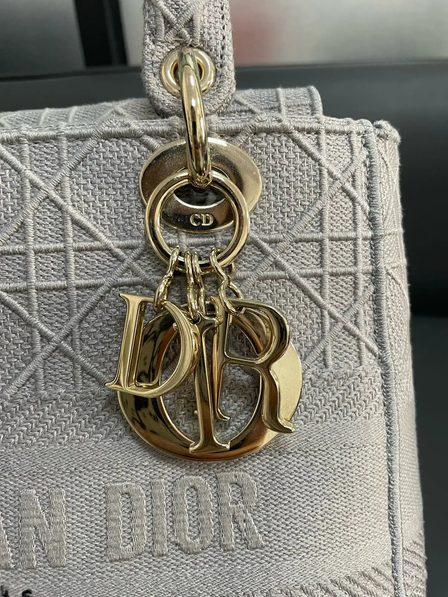 Dior Gray Medium Cannage Lady D-Lite Grey Dior Gray Medium Cannage Lady D-Lite Grey