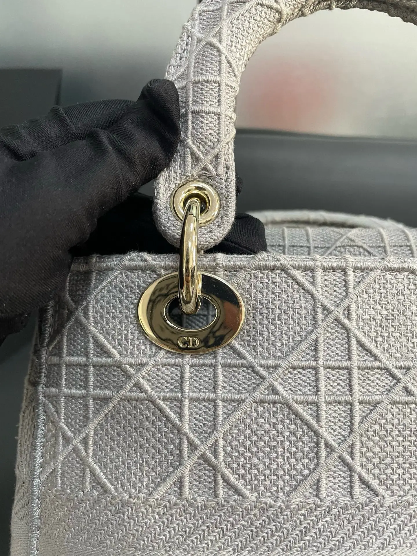 Dior Gray Medium Cannage Lady D-Lite Grey Dior Gray Medium Cannage Lady D-Lite Grey