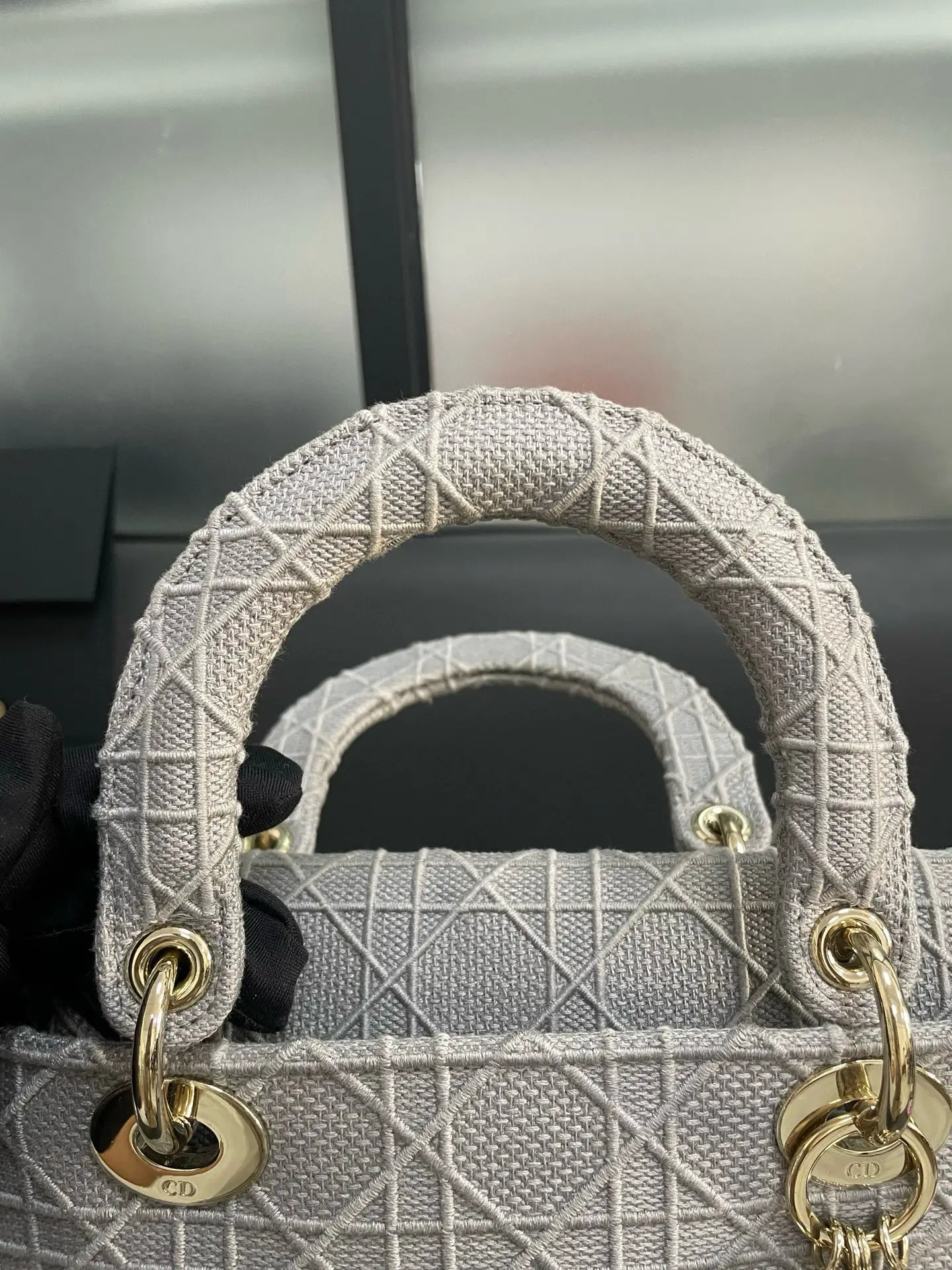 Dior Gray Medium Cannage Lady D-Lite Grey Dior Gray Medium Cannage Lady D-Lite Grey