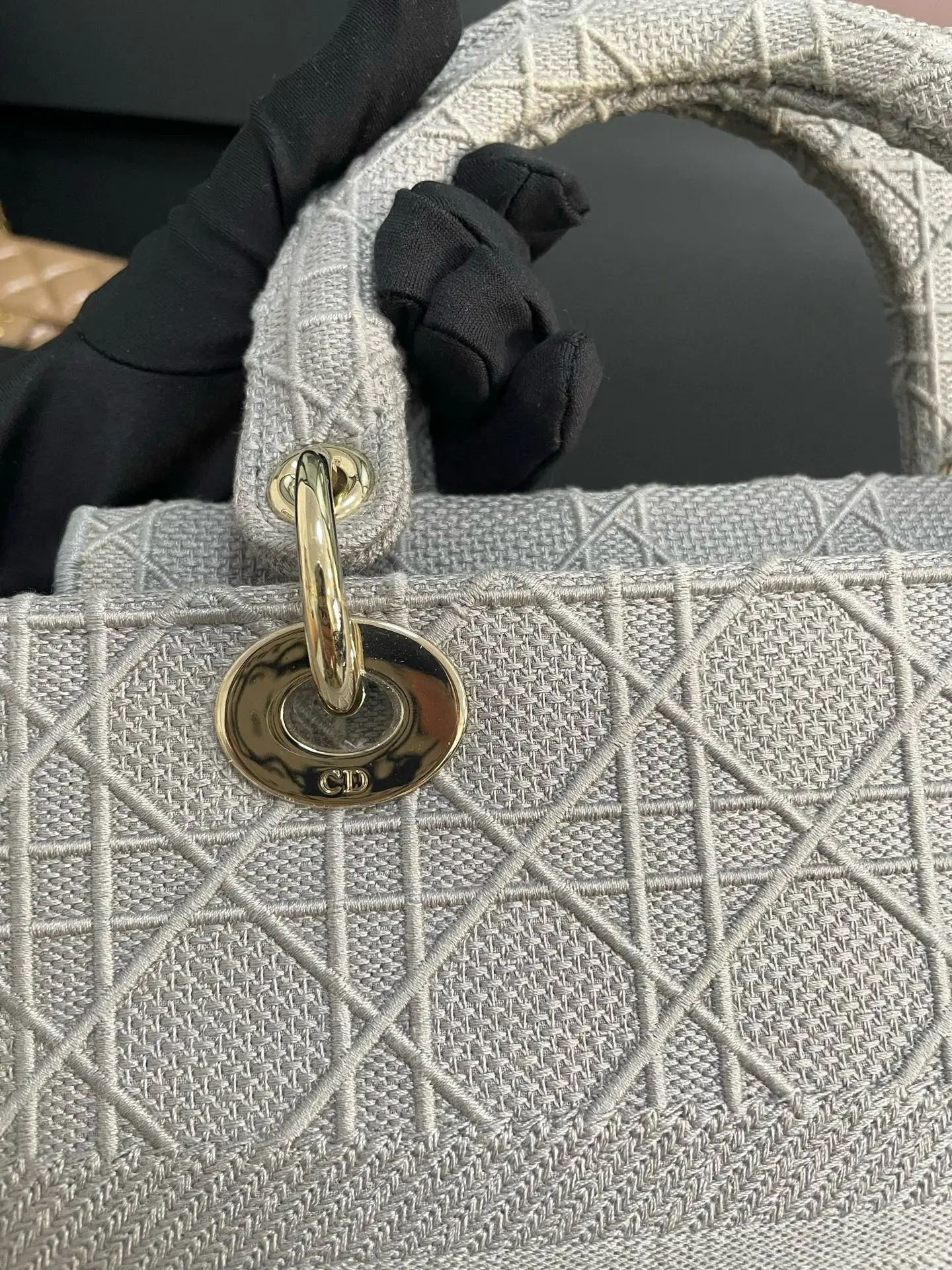 Dior Gray Medium Cannage Lady D-Lite Grey Dior Gray Medium Cannage Lady D-Lite Grey