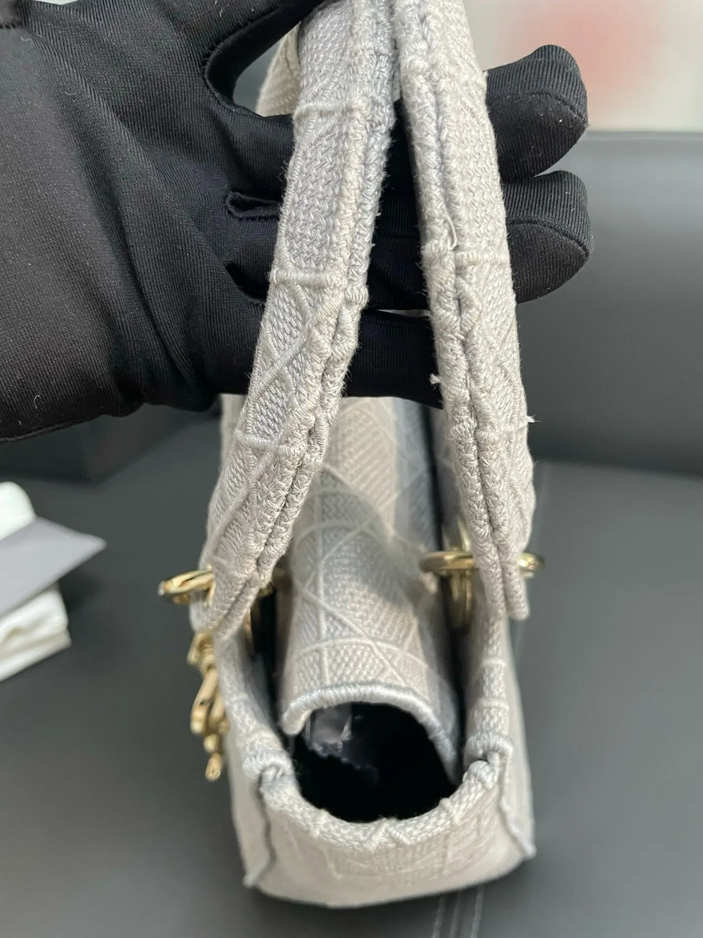 Dior Gray Medium Cannage Lady D-Lite Grey Dior Gray Medium Cannage Lady D-Lite Grey