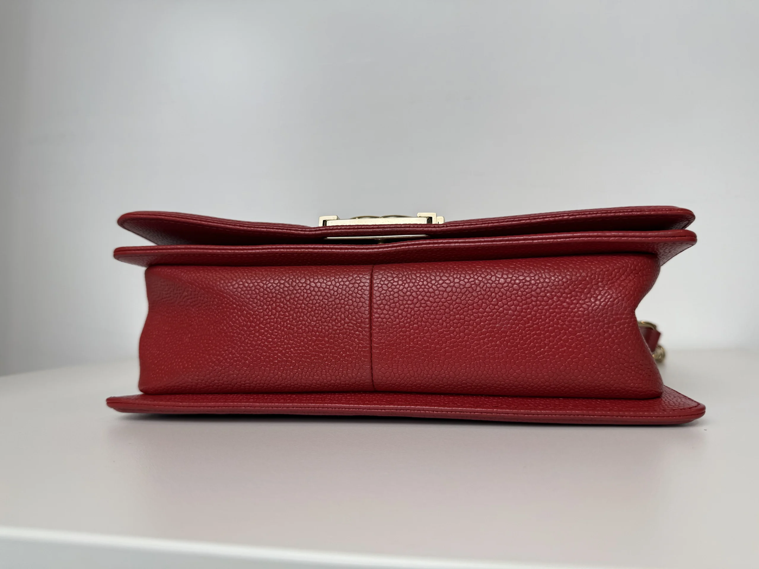 CHANEL Medium Boy Bag Red Caviar Leather CHANEL Medium Boy Bag Red Caviar Leather