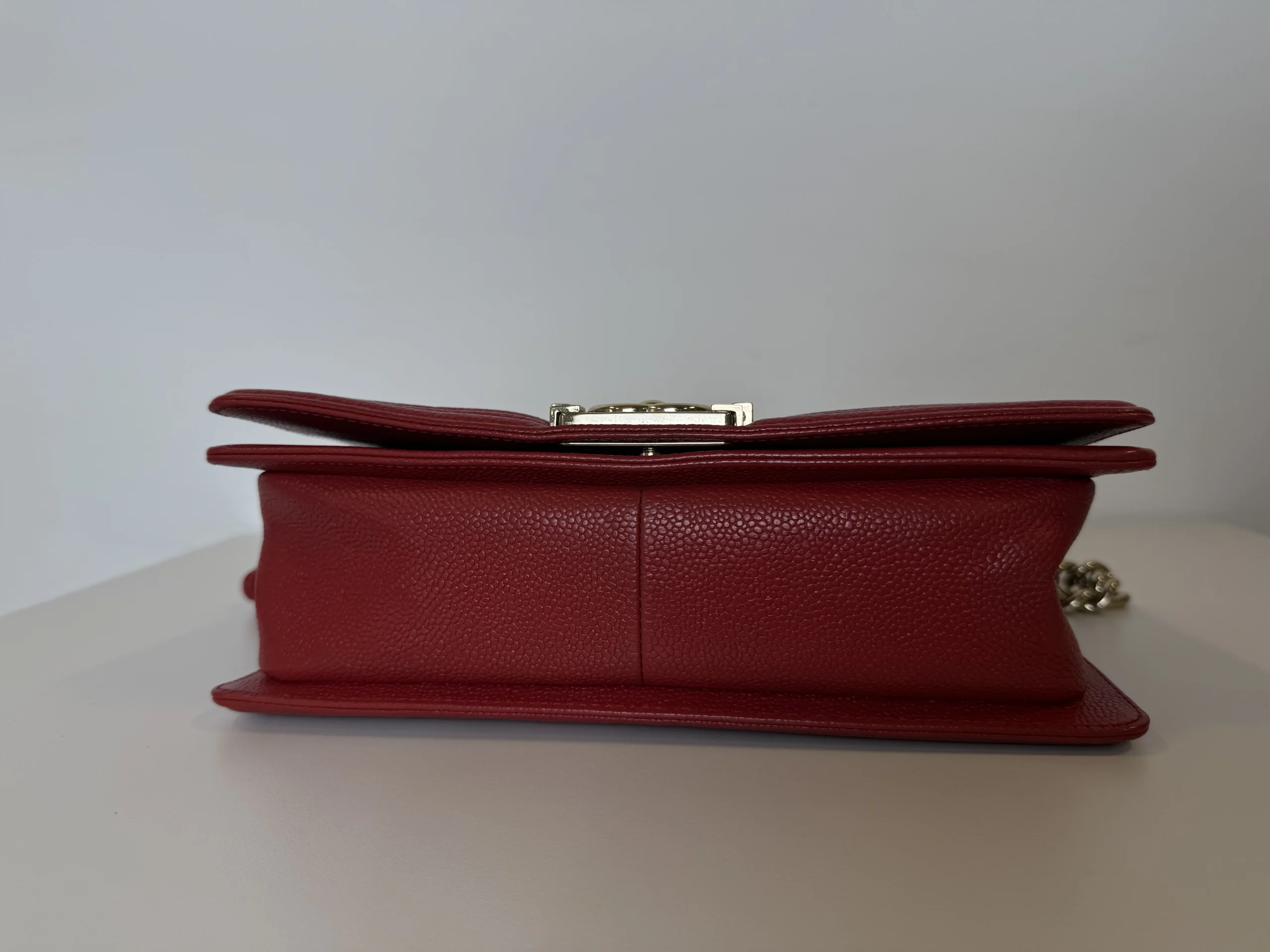 CHANEL Medium Boy Bag Red Caviar Leather CHANEL Medium Boy Bag Red Caviar Leather