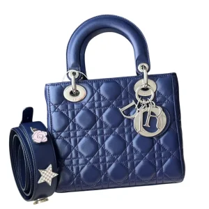 DIOR Small Lady Dior Bag Navy Lambskin
