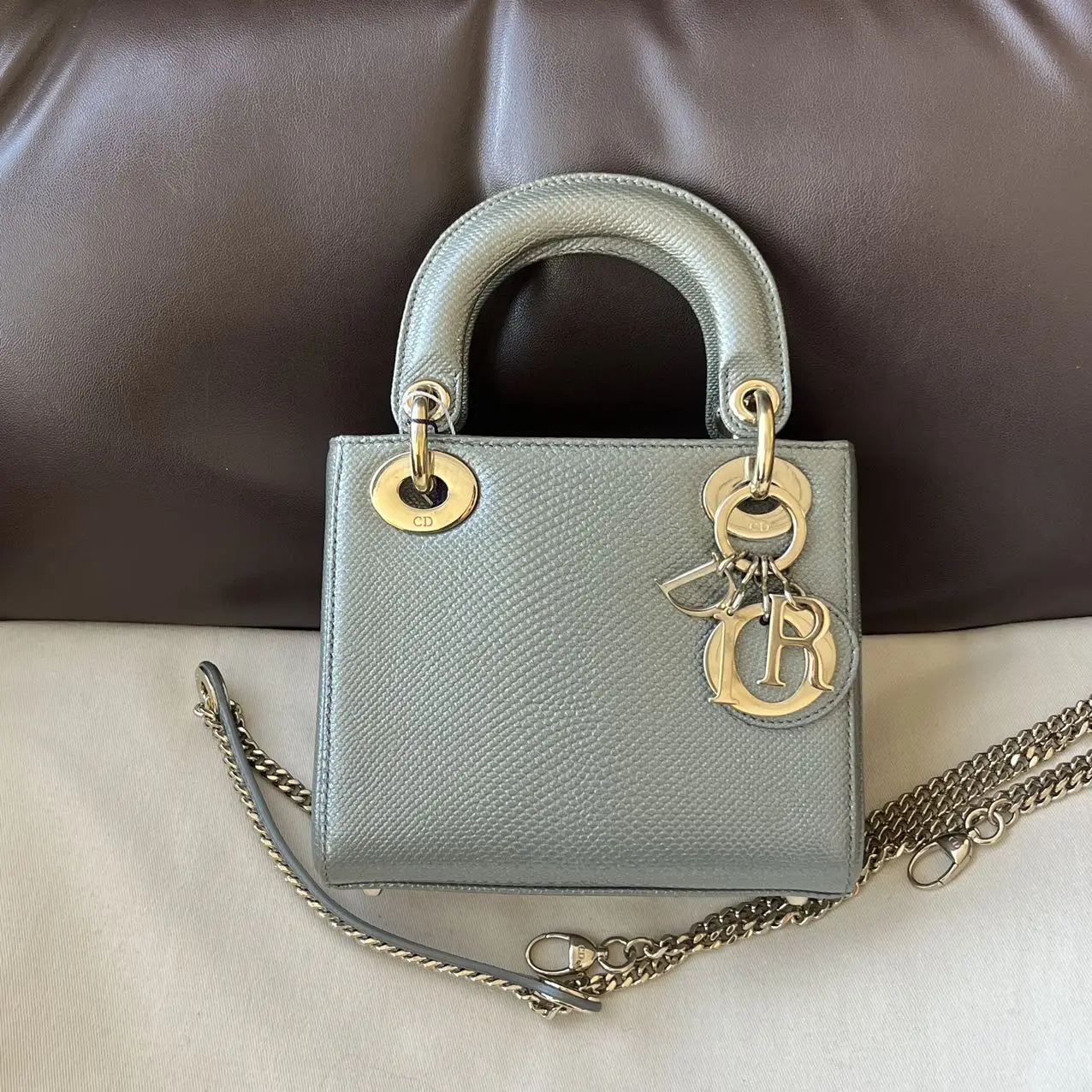 Dior Metallic Multicolor Karung Mini Lady Dior Tote Dior Metallic Multicolor Karung Mini Lady Dior Tote