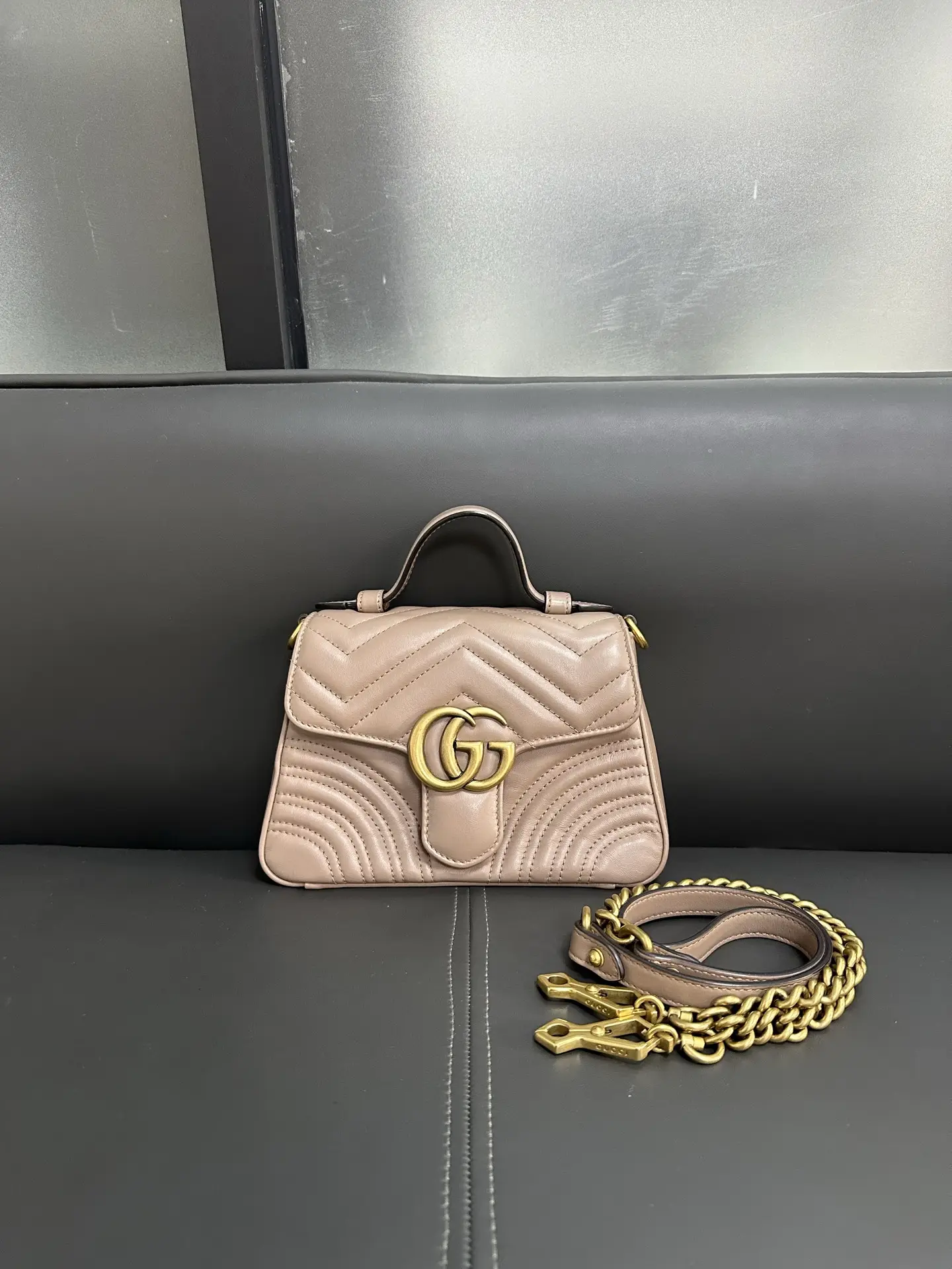 GUCCI GG Marmont Small Top Handle Bag GUCCI GG Marmont Small Top Handle Bag