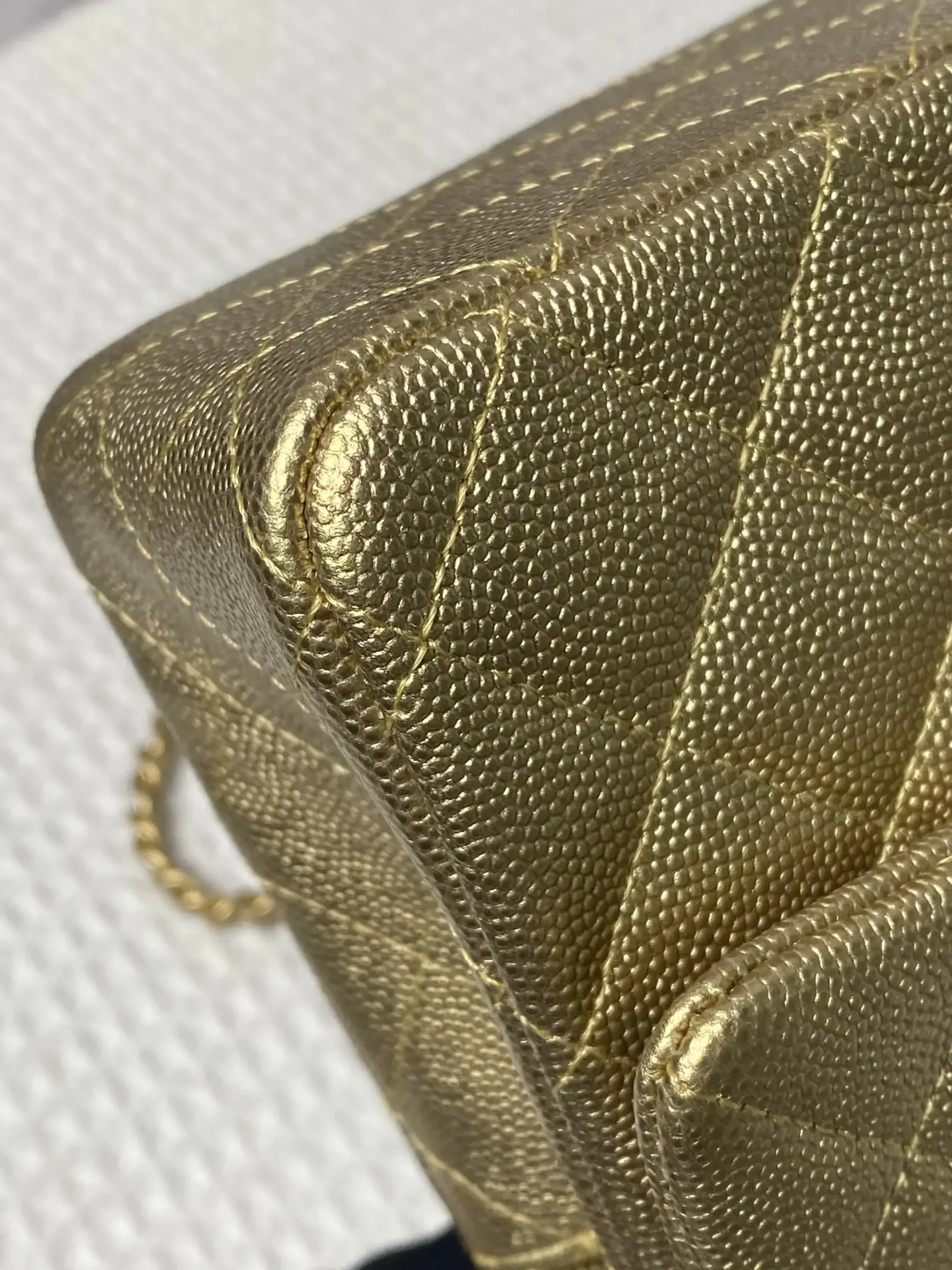 CHANEL Mini Rectangular Classic Top Handle Flap Bag Gold Lambskin CHANEL Mini Rectangular Classic Top Handle Flap Bag Gold Lambskin