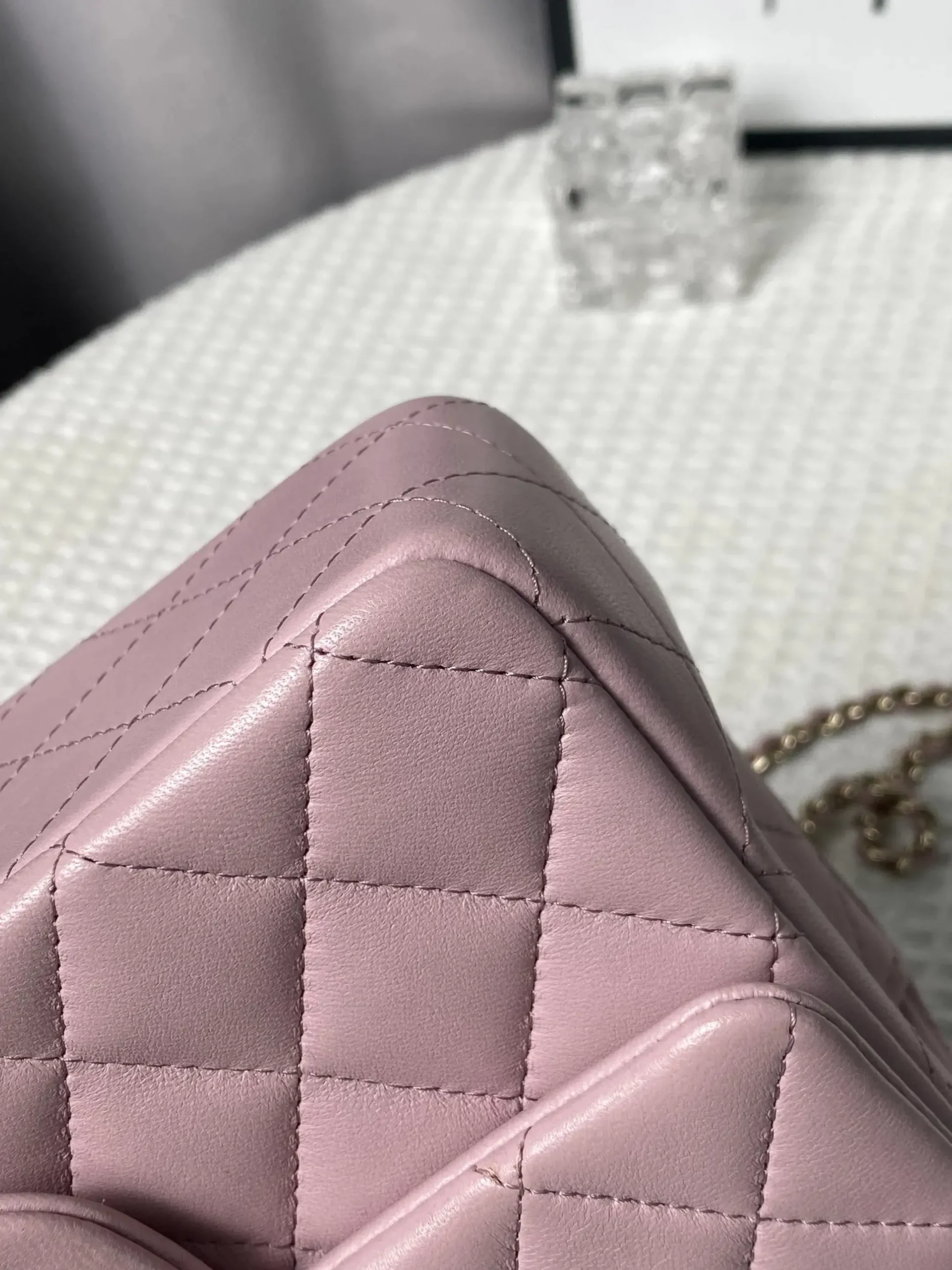 CHANEL Mini Rectangular Classic Top Handle Flap Bag Pink Lambskin CHANEL Mini Rectangular Classic Top Handle Flap Bag Pink Lambskin