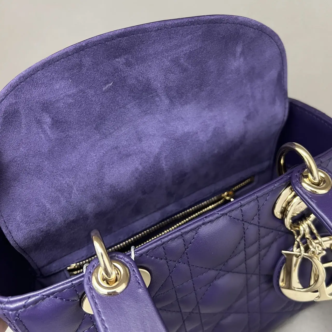 DIOR Small Lady Dior Bag Purple Lambskin DIOR Small Lady Dior Bag Purple Lambskin