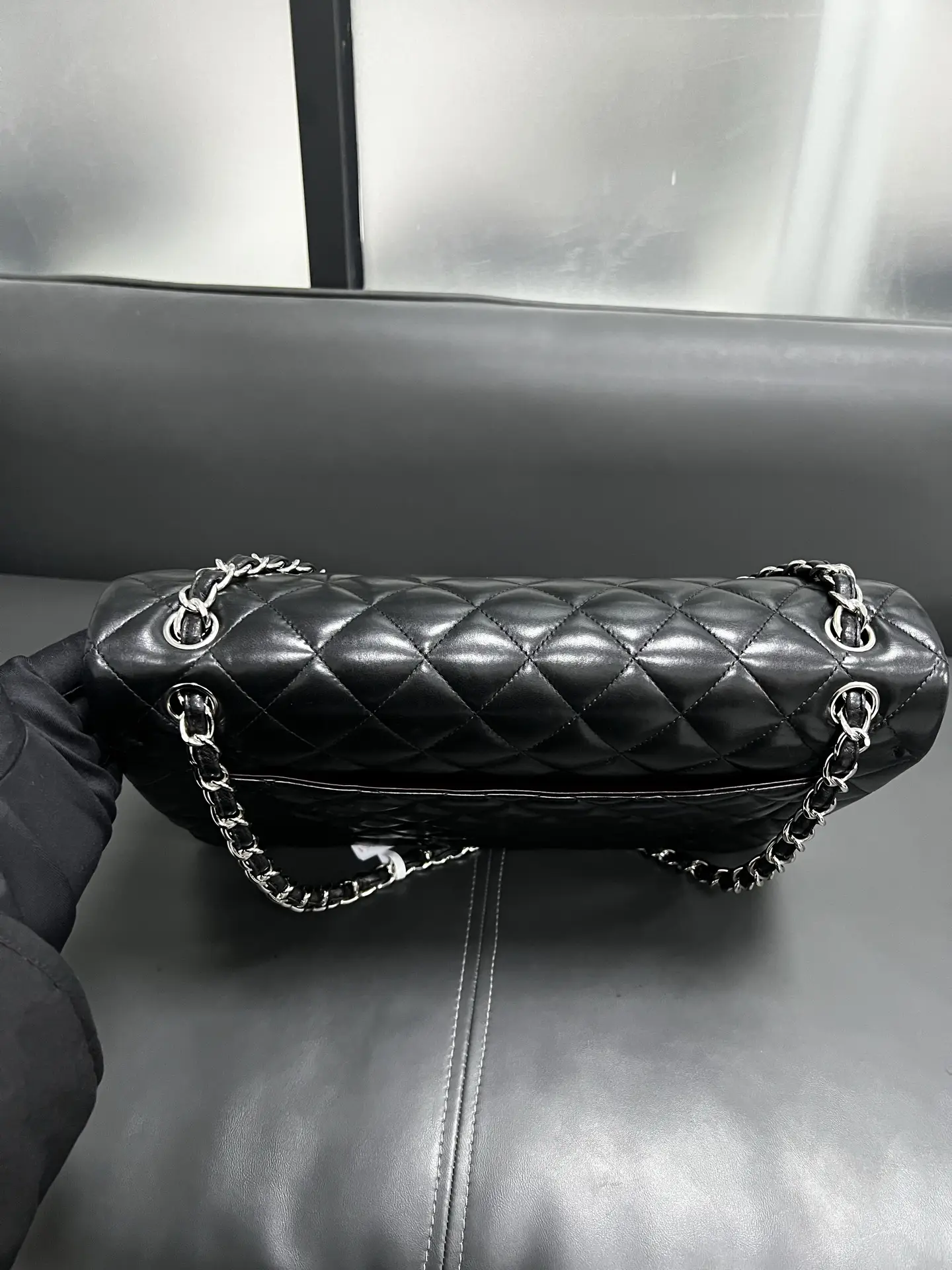 CHANEL Maxi Classic Flap Handbag Black Lambskin CHANEL Maxi Classic Flap Handbag Black Lambskin